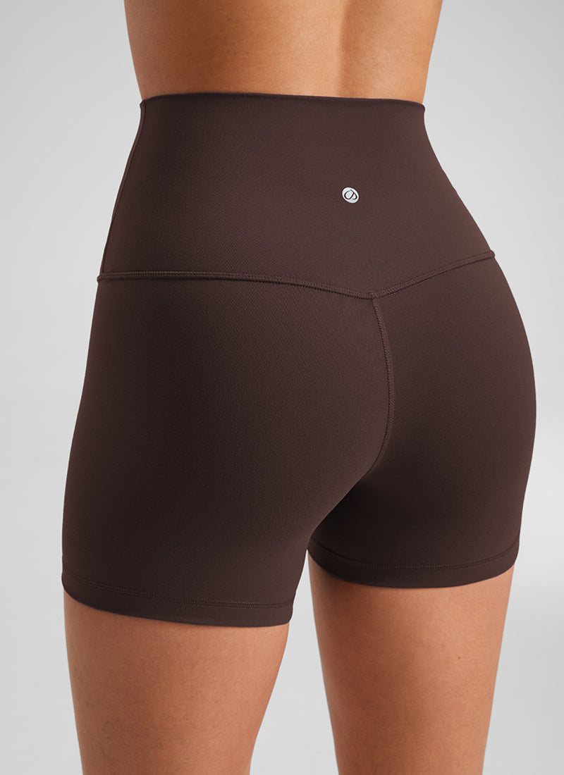 CRZ YOGA Damen Butterluxe Radlerhose Shorts-10CM Heißes Fudge-Brown