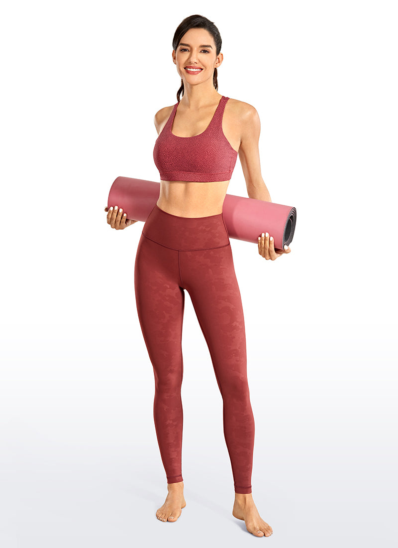 CRZ YOGA Damen Gekreuzt Rücken Spaghetti Abnehmbare Pads BH Eindruck Rot