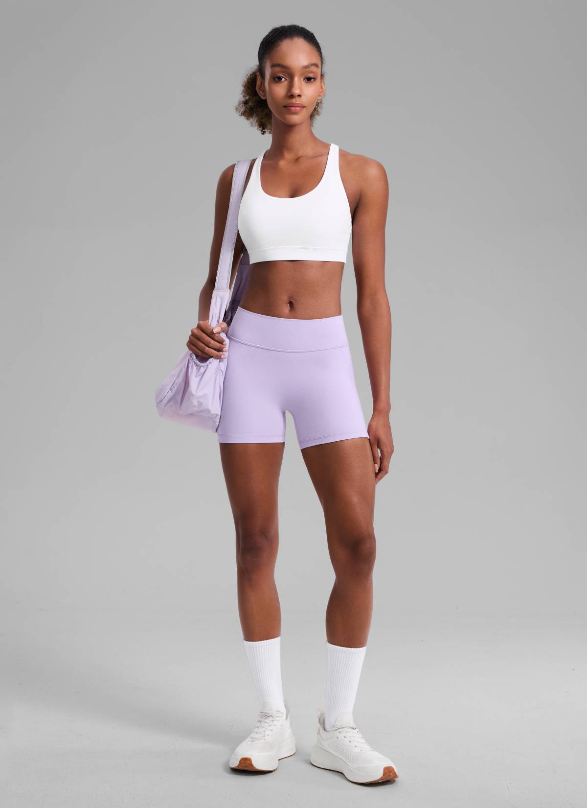 CRZ YOGA Damen Gekreuzt Rücken Spaghetti Abnehmbare Pads BH Weiss