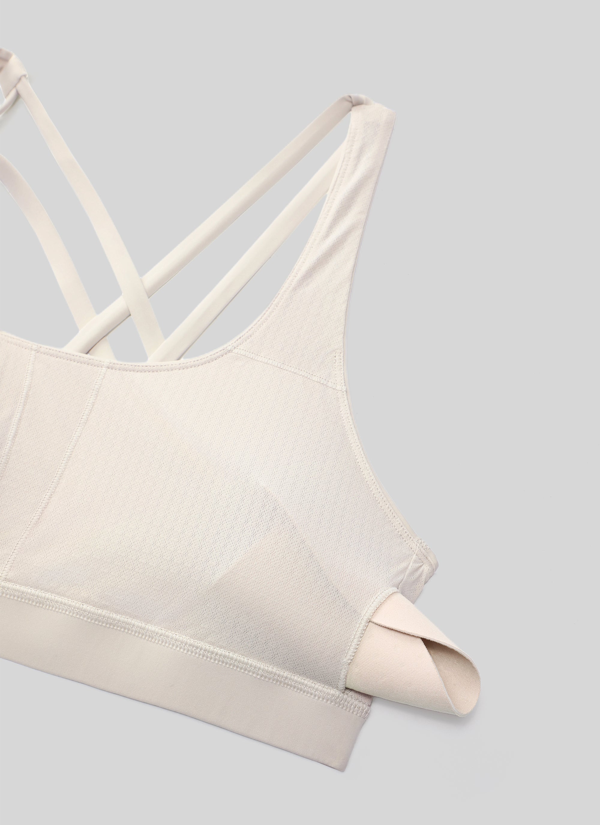 CRZ YOGA Damen Gekreuzt Rücken Spaghetti Abnehmbare Pads BH Mojave-Braun