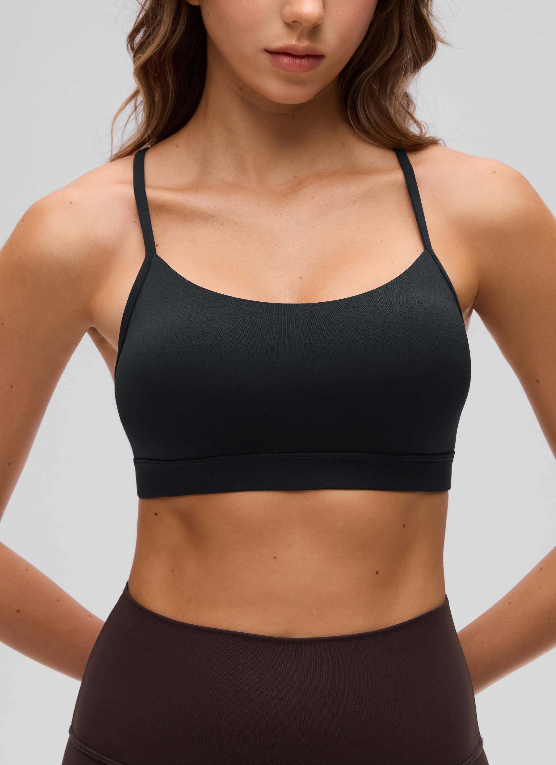 CRZ YOGA Damen Butterluxe Y-Rücken Racerback Sport BH Schwarz