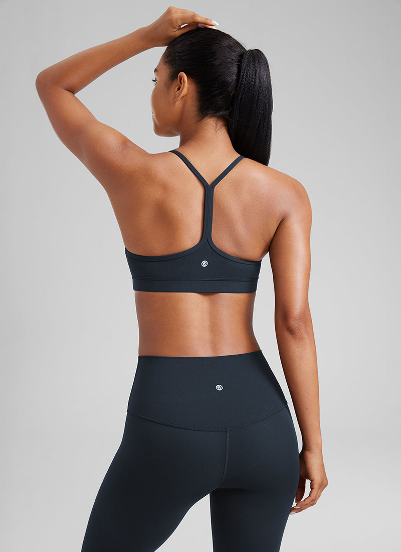 CRZ YOGA Damen Butterluxe Y-Rücken Racerback Sport BH Echte Marine
