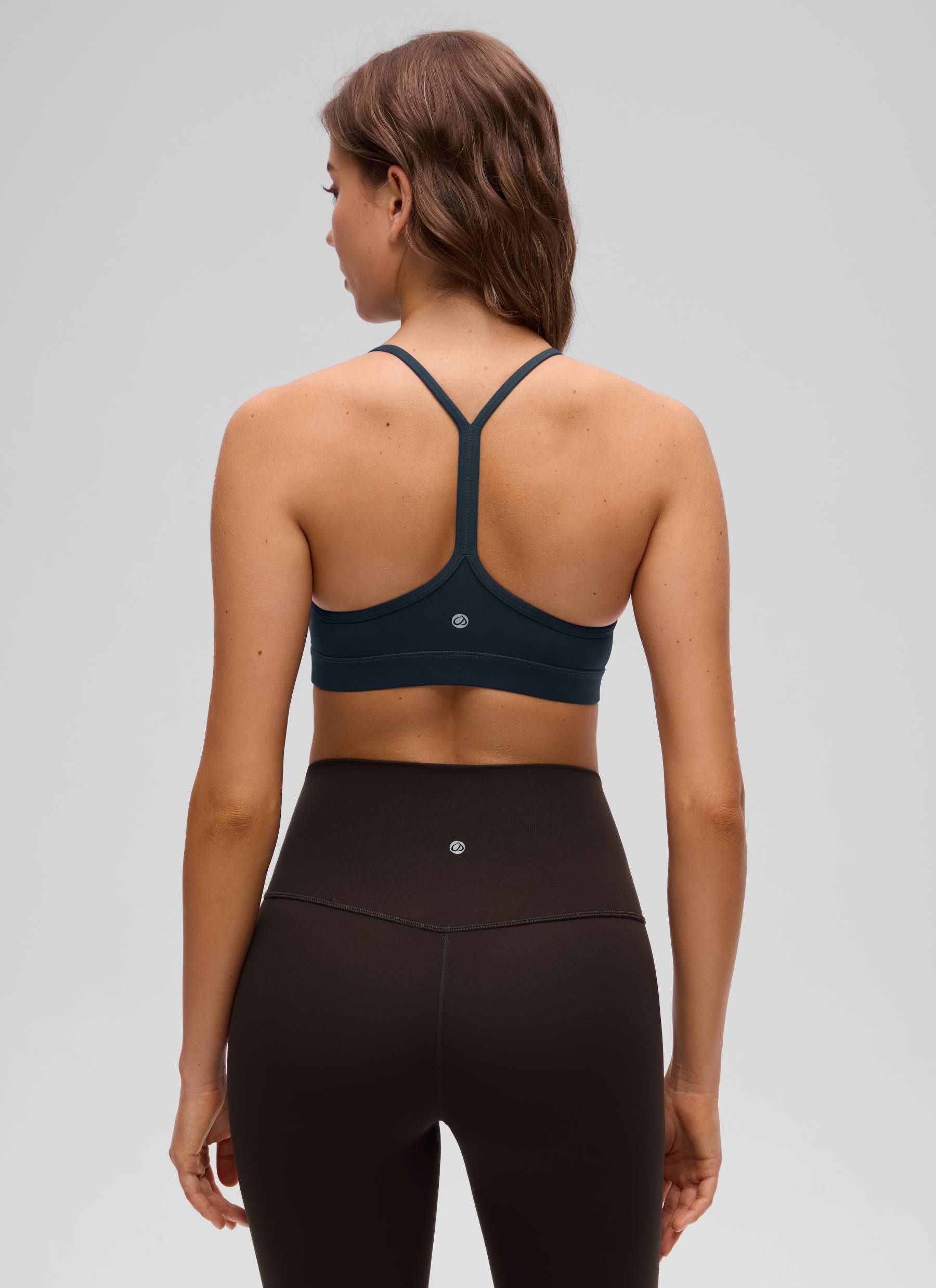 CRZ YOGA Damen Butterluxe Y-Rücken Racerback Sport BH Echte Marine