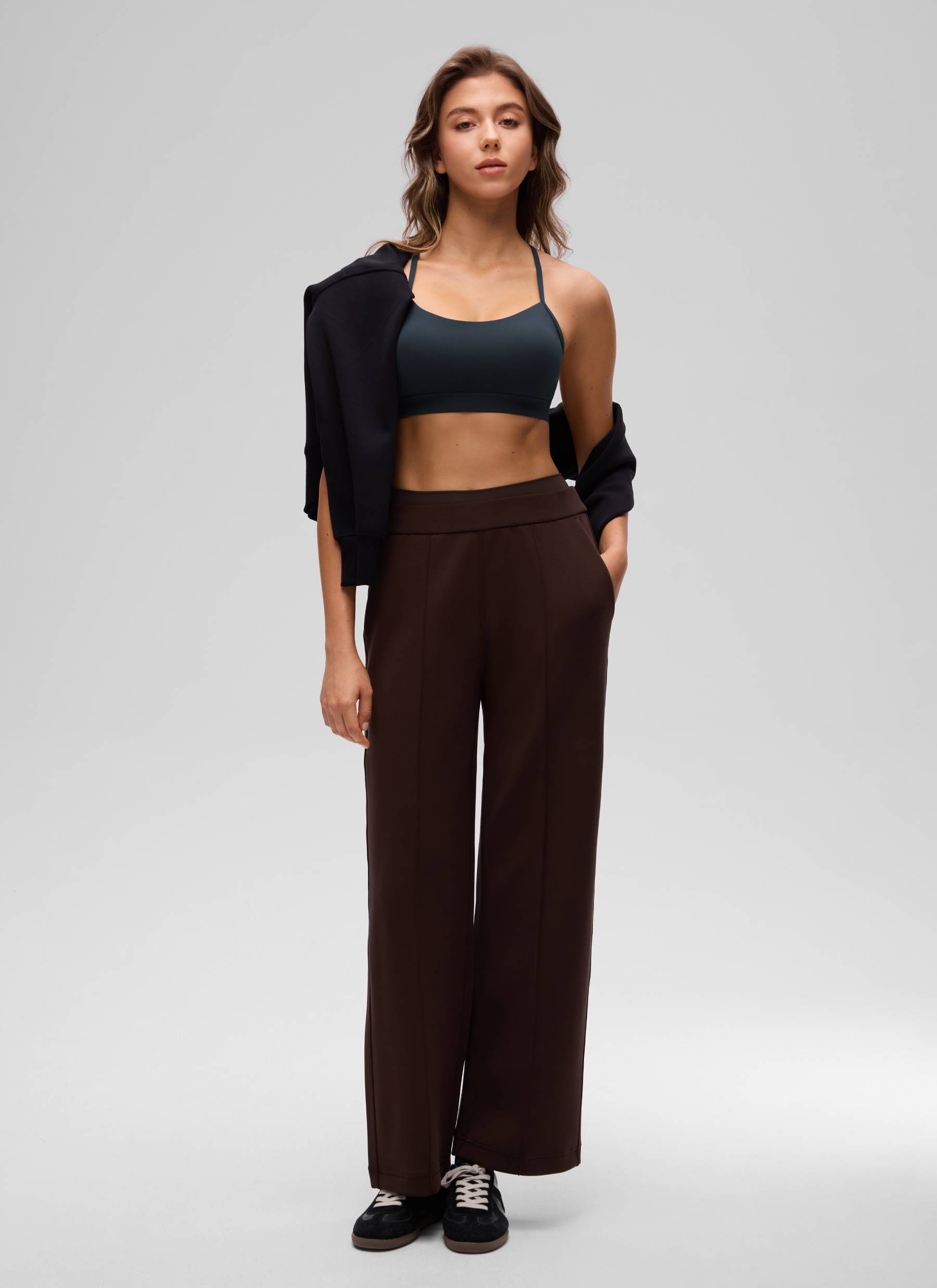 CRZ YOGA Damen Butterluxe Y-Rücken Racerback Sport BH Echte Marine