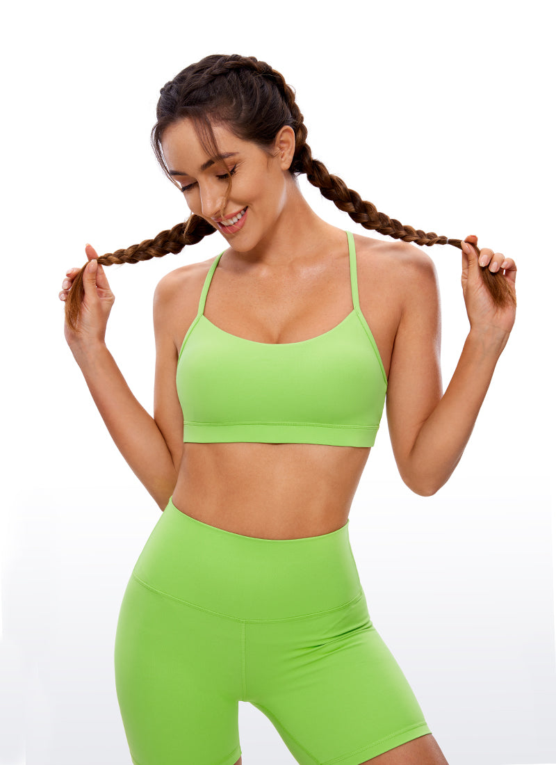 CRZ YOGA Damen Butterluxe Y-Rücken Racerback Sport BH Grünes Leuchten
