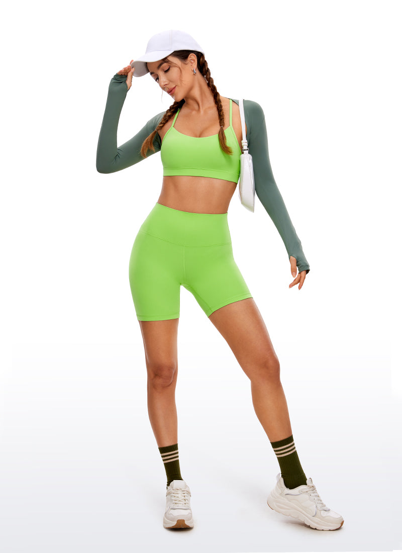 CRZ YOGA Damen Butterluxe Y-Rücken Racerback Sport BH Grünes Leuchten