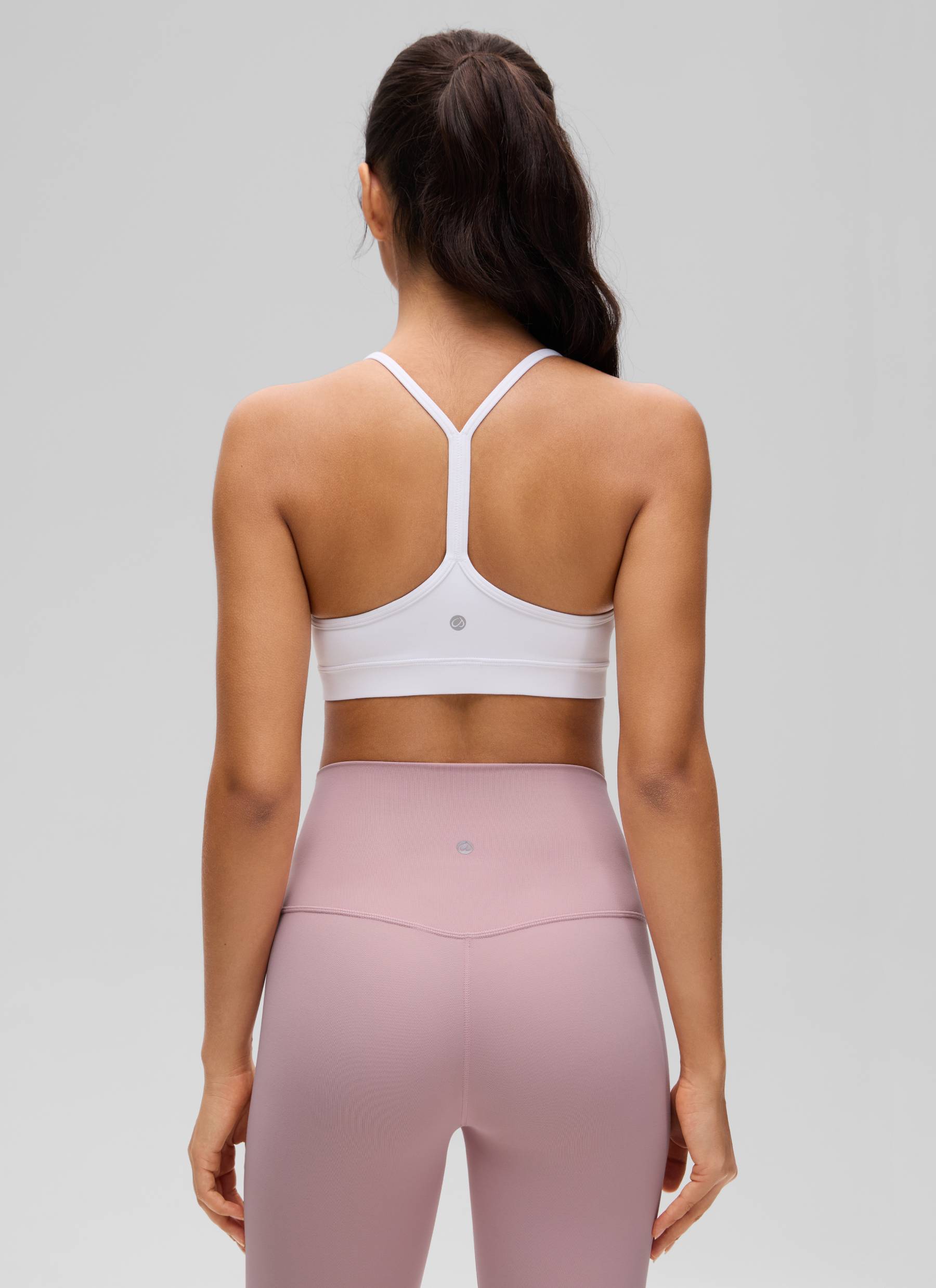 CRZ YOGA Damen Butterluxe Y-Rücken Racerback Sport BH Weiss