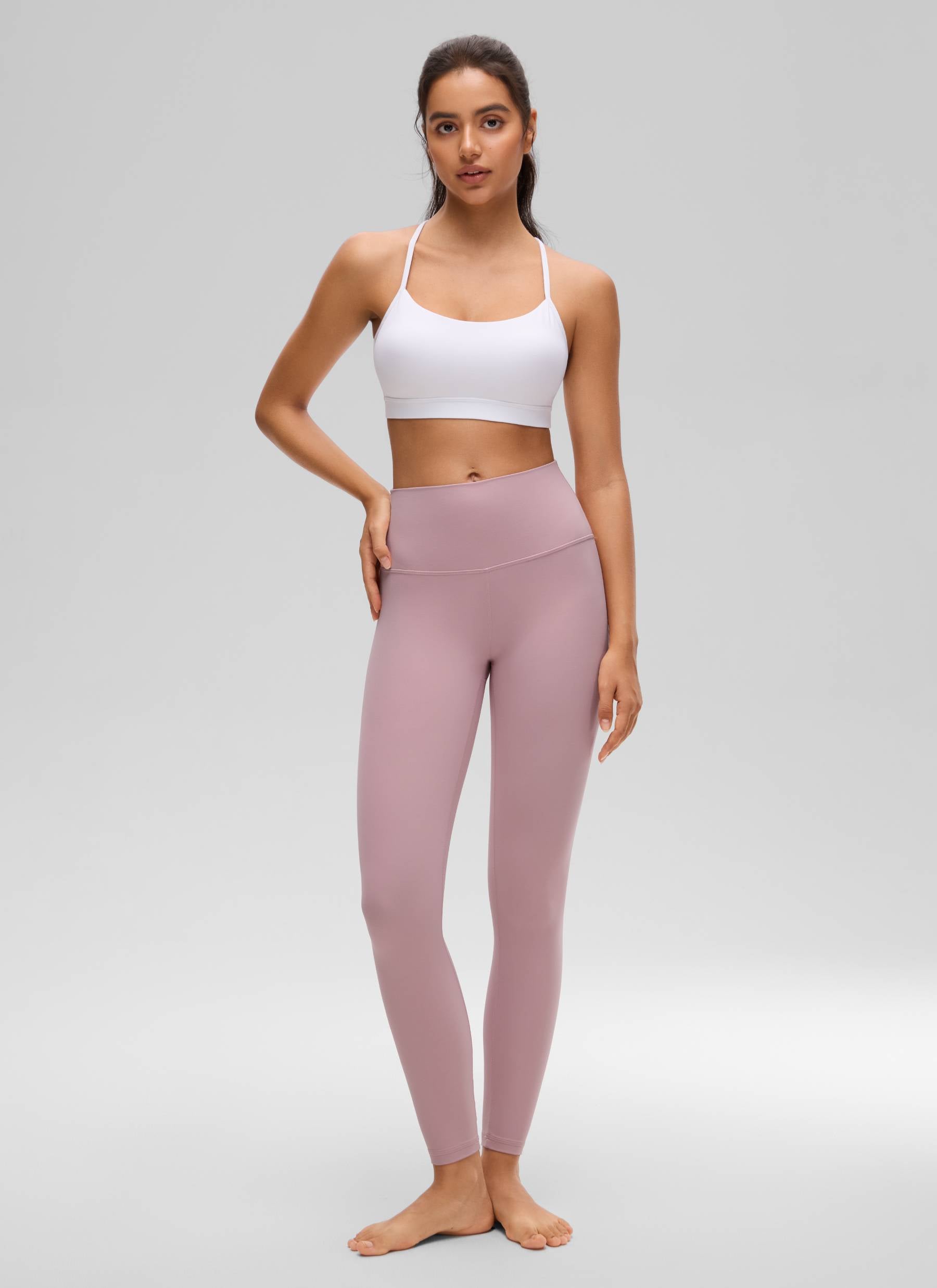 CRZ YOGA Damen Butterluxe Y-Rücken Racerback Sport BH Weiss