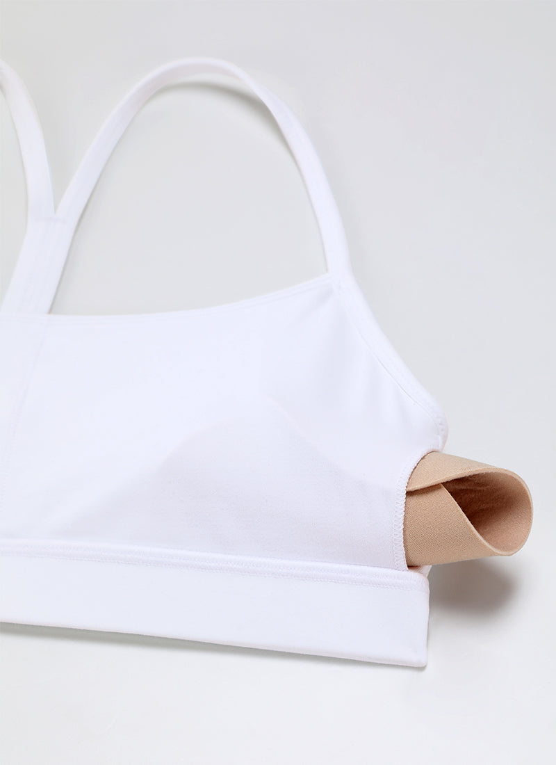 CRZ YOGA Damen Butterluxe Y-Rücken Racerback Sport BH Weiss