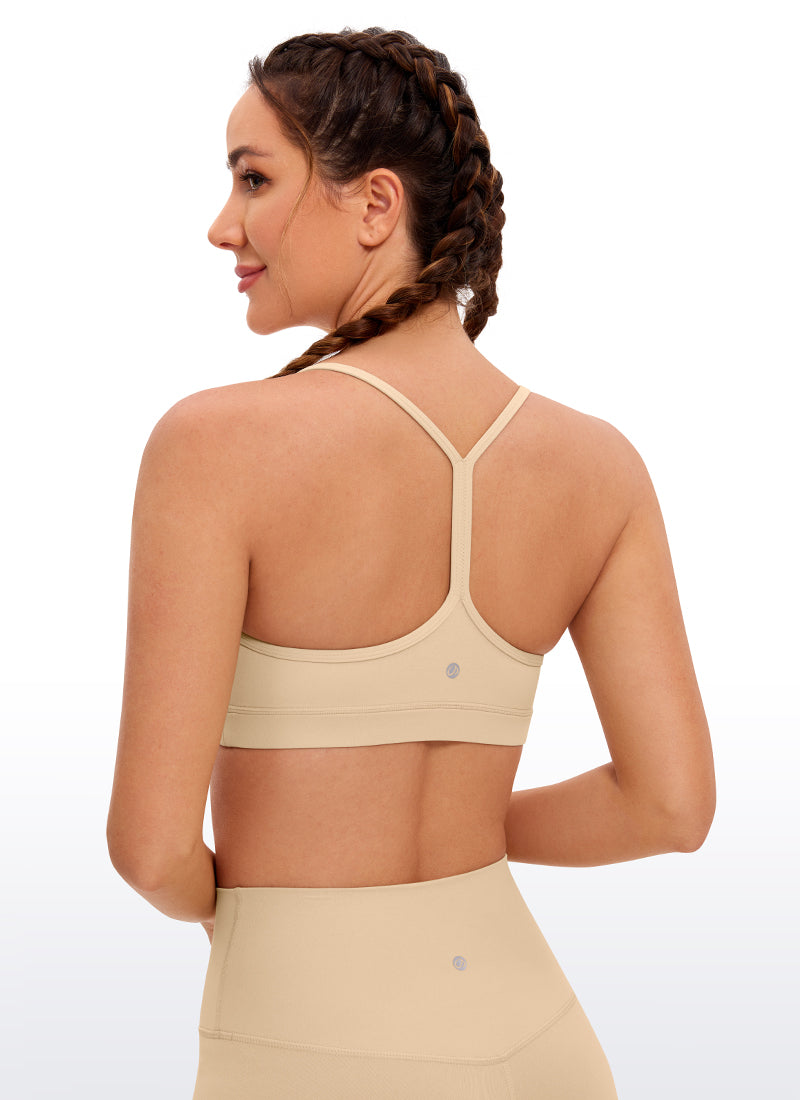 CRZ YOGA Damen Butterluxe Y-Rücken Racerback Sport BH Bräunungs-Milchshake