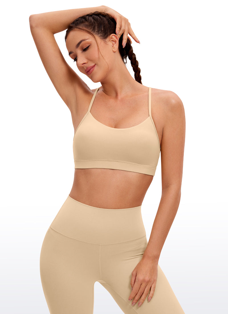 CRZ YOGA Damen Butterluxe Y-Rücken Racerback Sport BH Bräunungs-Milchshake
