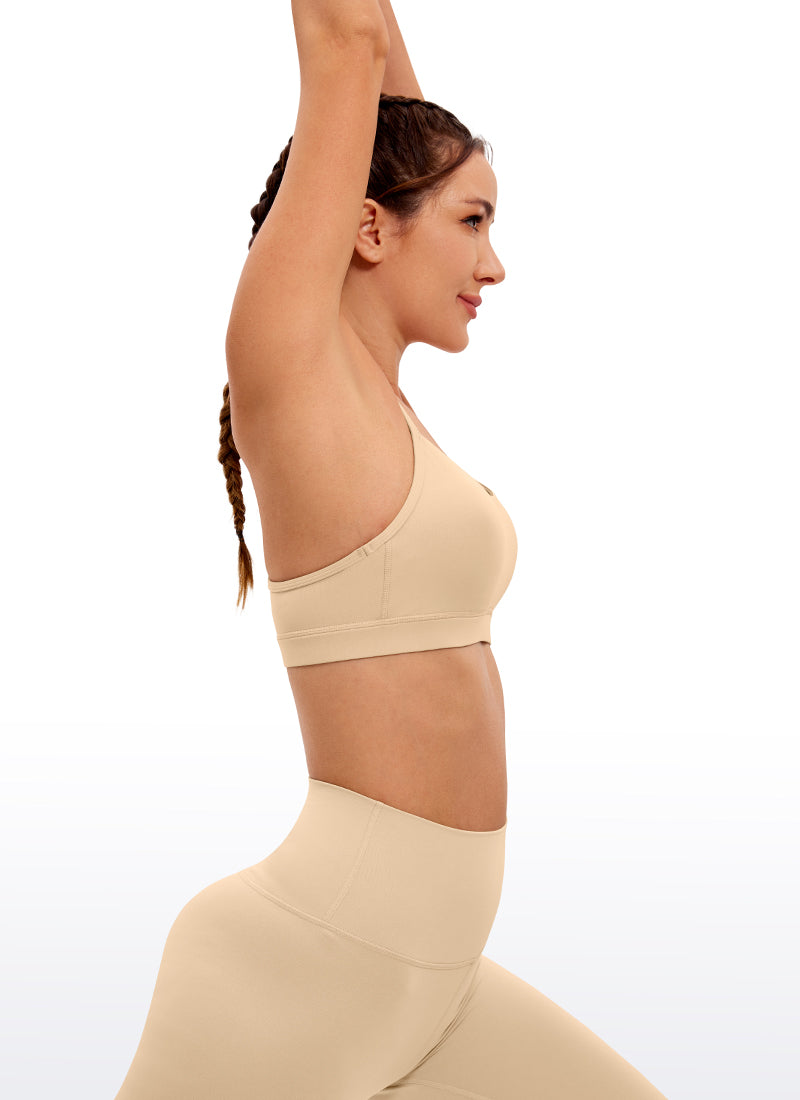 CRZ YOGA Damen Butterluxe Y-Rücken Racerback Sport BH Bräunungs-Milchshake