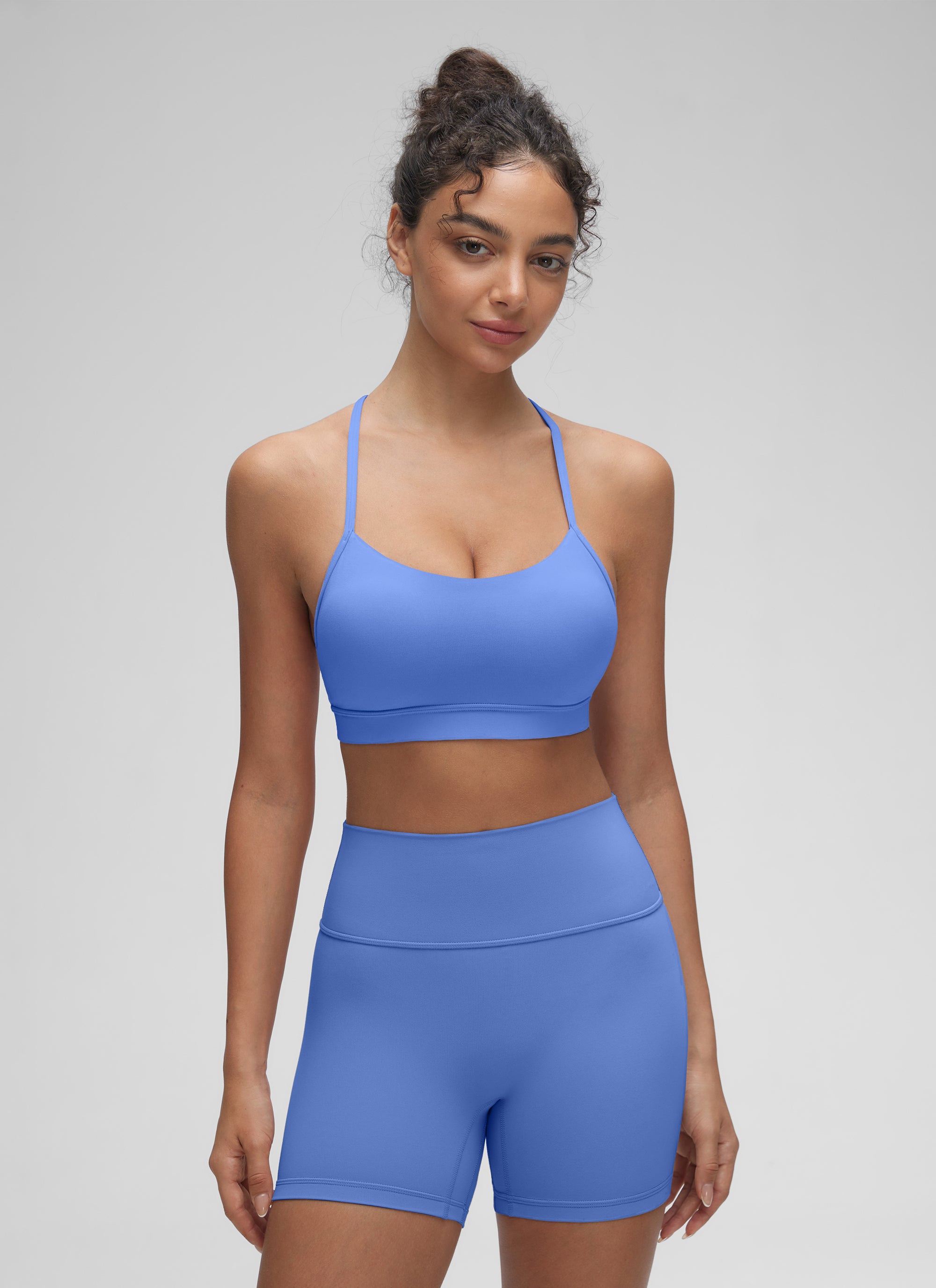 CRZ YOGA Damen Butterluxe Y-Rücken Racerback Sport BH Wildes Indigo