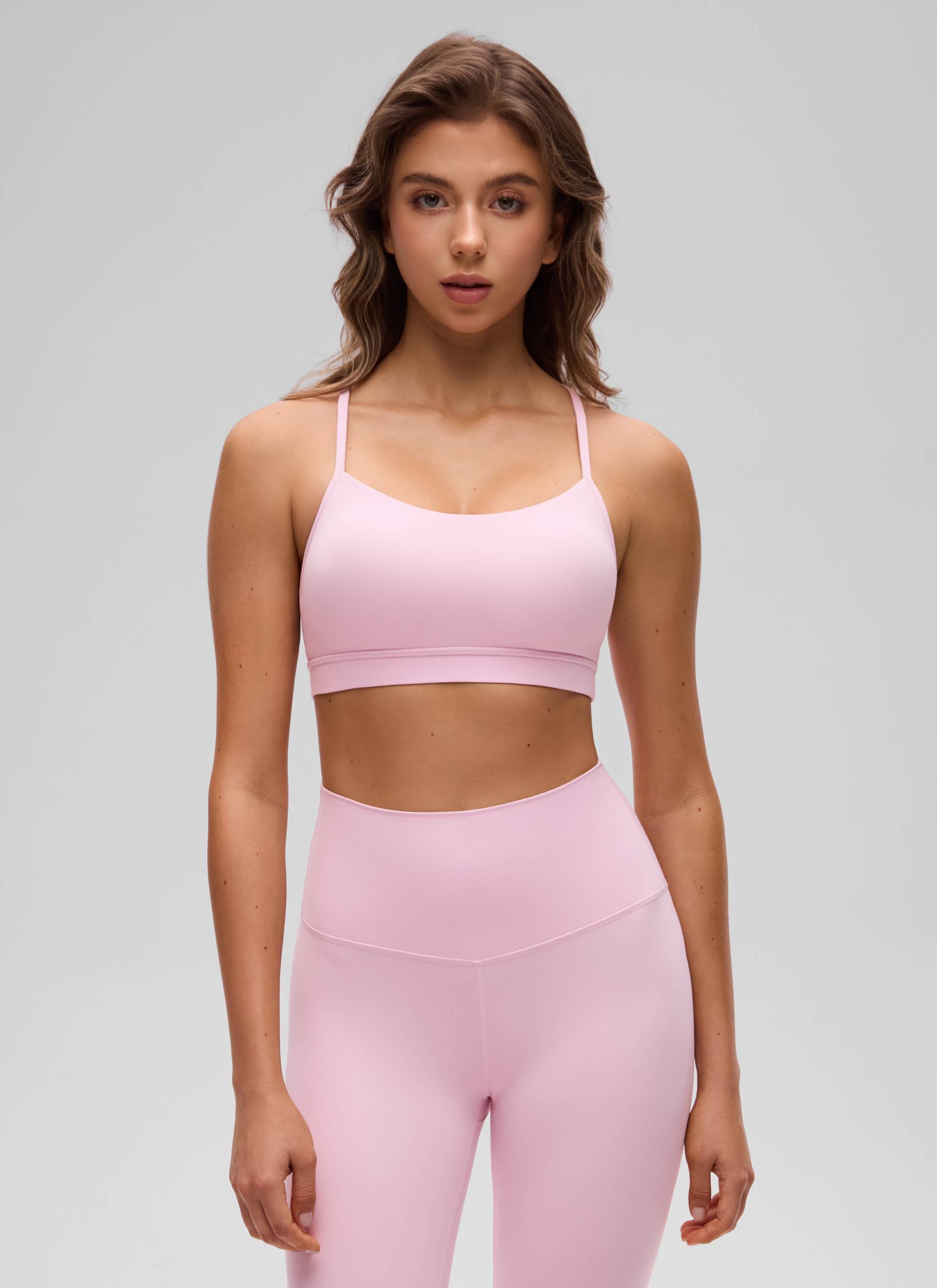 CRZ YOGA Damen Butterluxe Y-Rücken Racerback Sport BH Rosa Pfingstrose