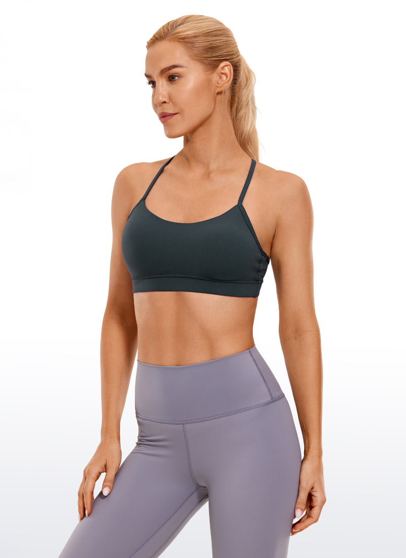 CRZ YOGA Damen Butterluxe Y-Rücken Racerback Sport BH Dunkelgrün