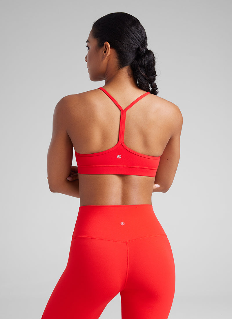 CRZ YOGA Damen Butterluxe Y-Rücken Racerback Sport BH Tiefrot