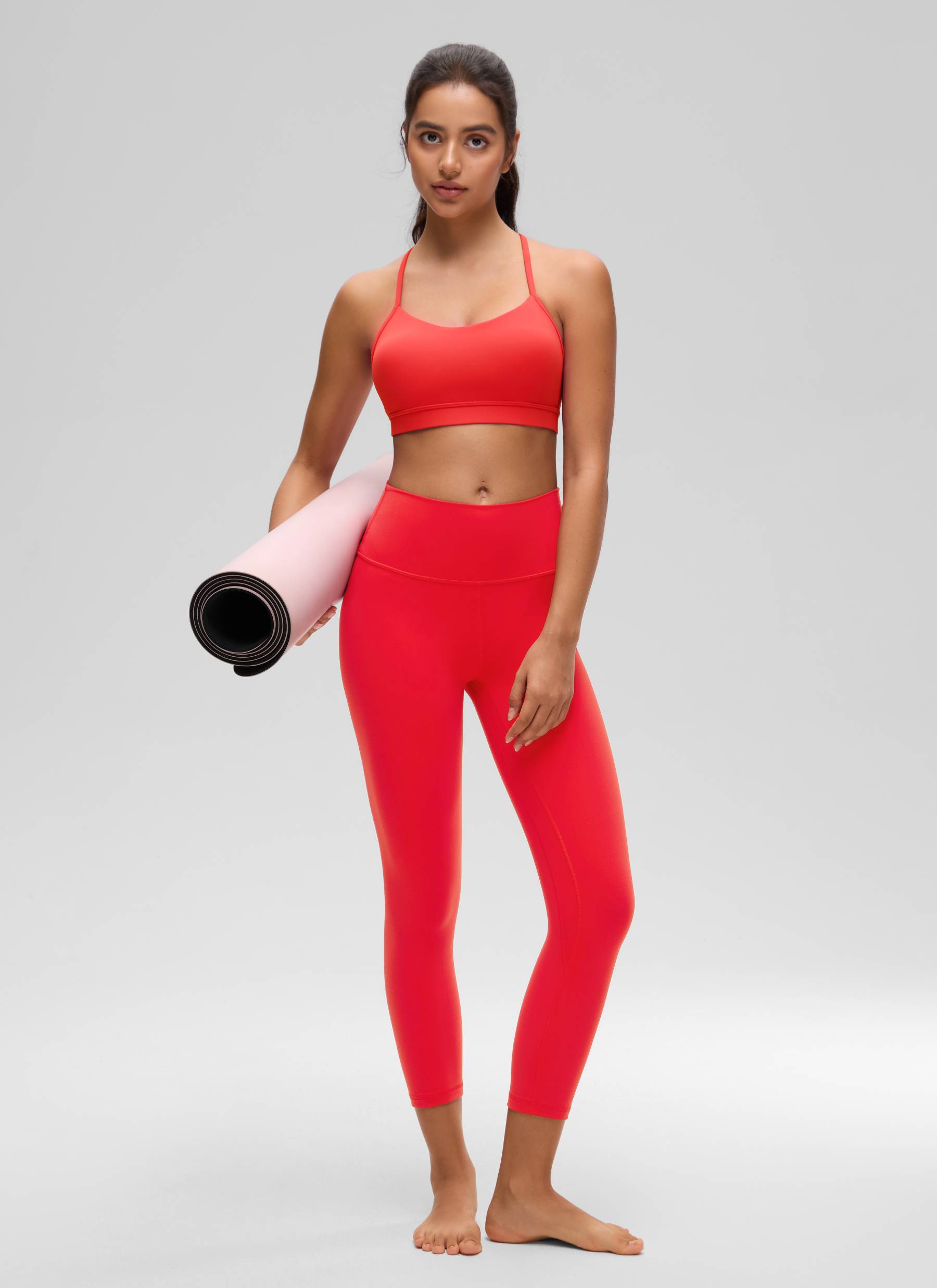 CRZ YOGA Damen Butterluxe Y-Rücken Racerback Sport BH Tiefrot