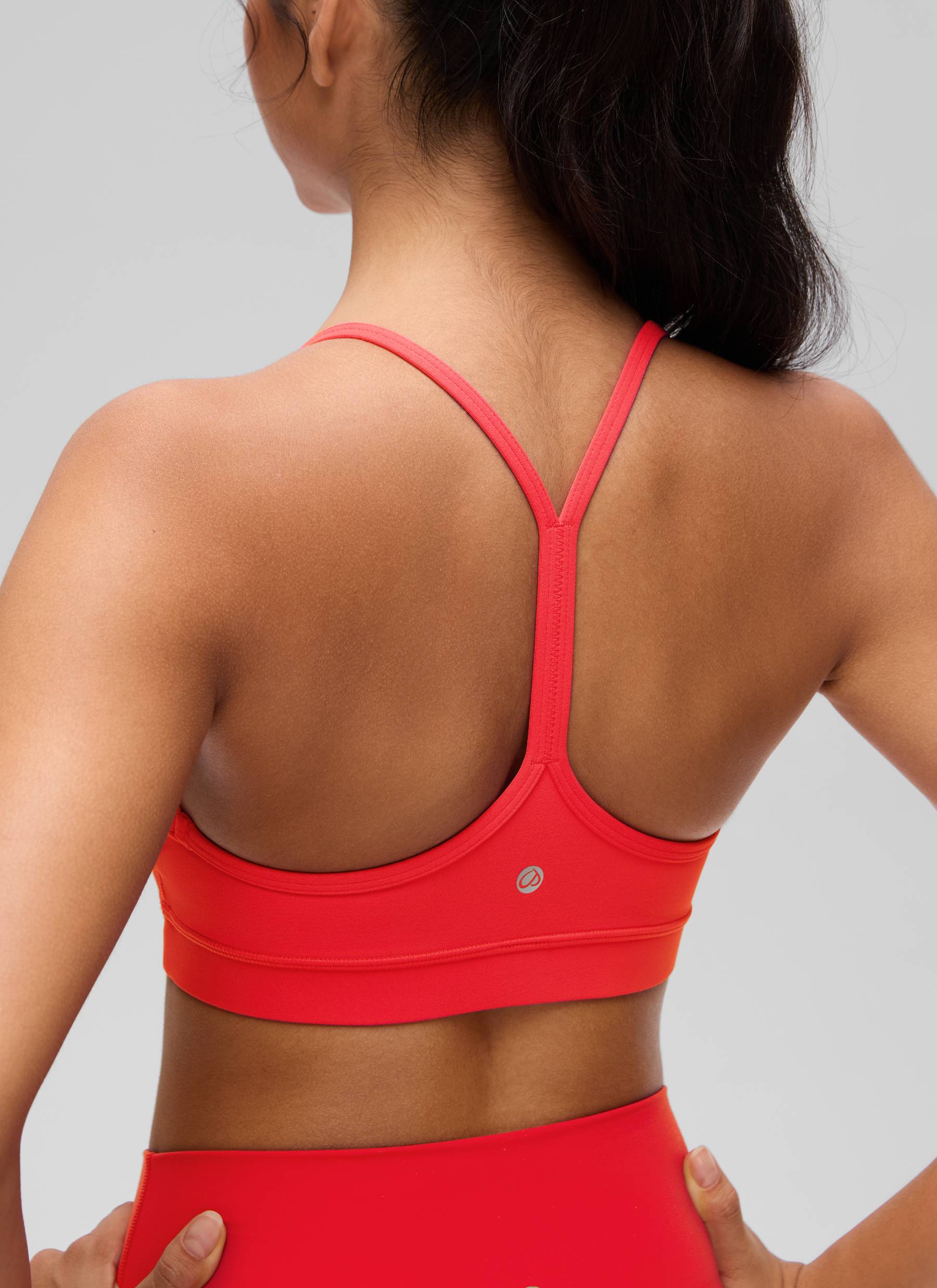 CRZ YOGA Damen Butterluxe Y-Rücken Racerback Sport BH Tiefrot