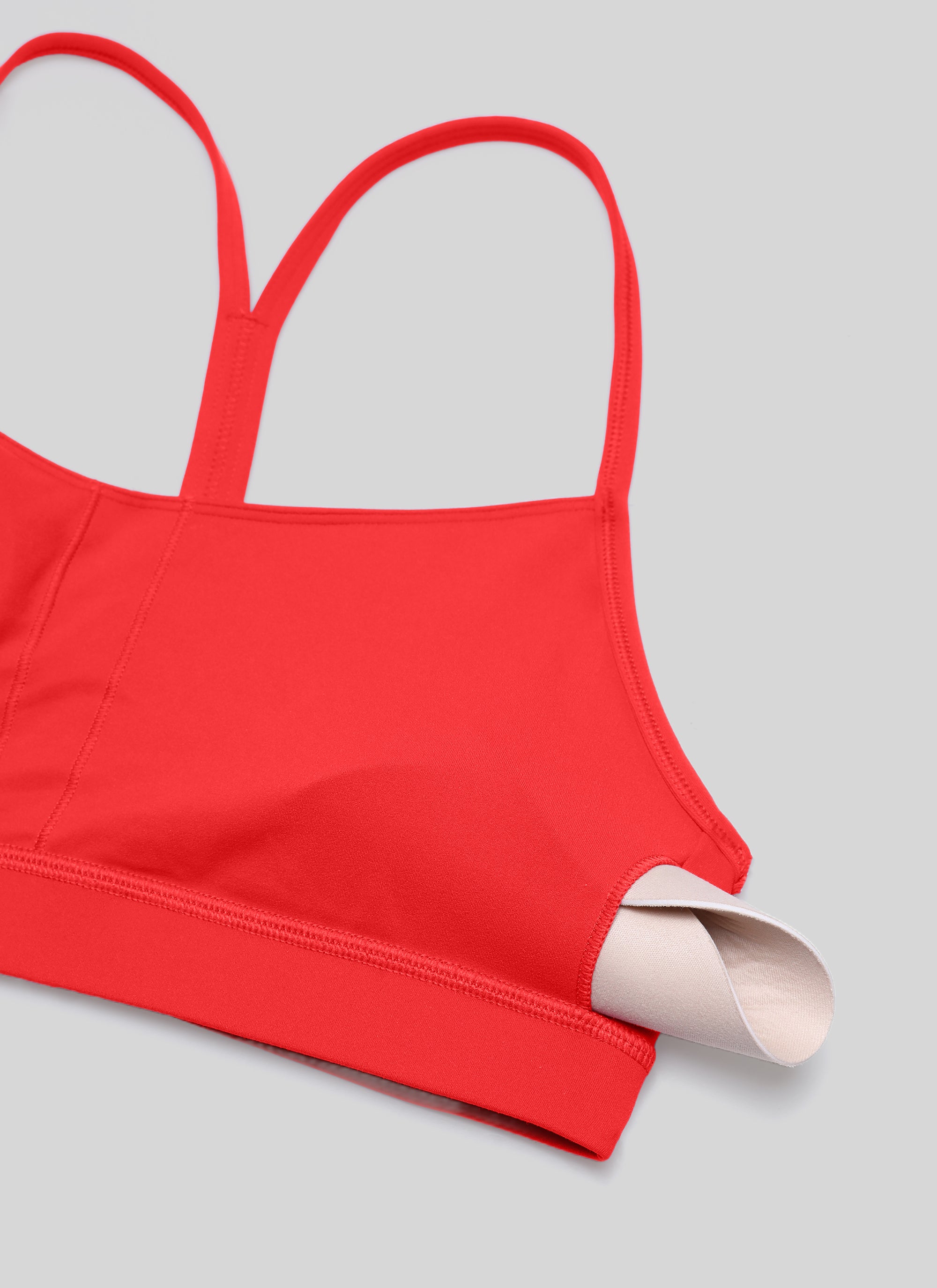 CRZ YOGA Damen Butterluxe Y-Rücken Racerback Sport BH Tiefrot