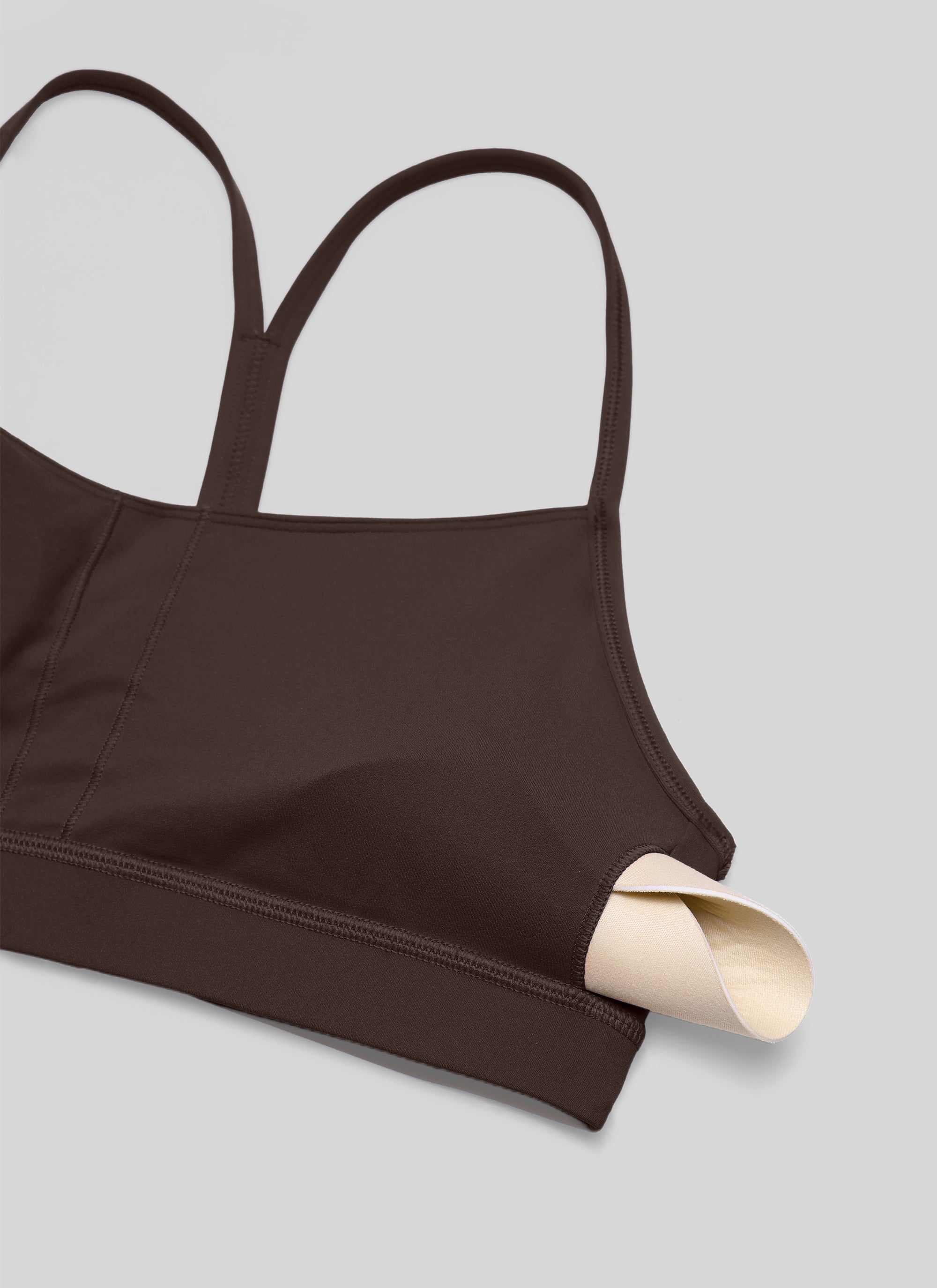 CRZ YOGA Damen Butterluxe Y-Rücken Racerback Sport BH Heißes Fudge-Brown