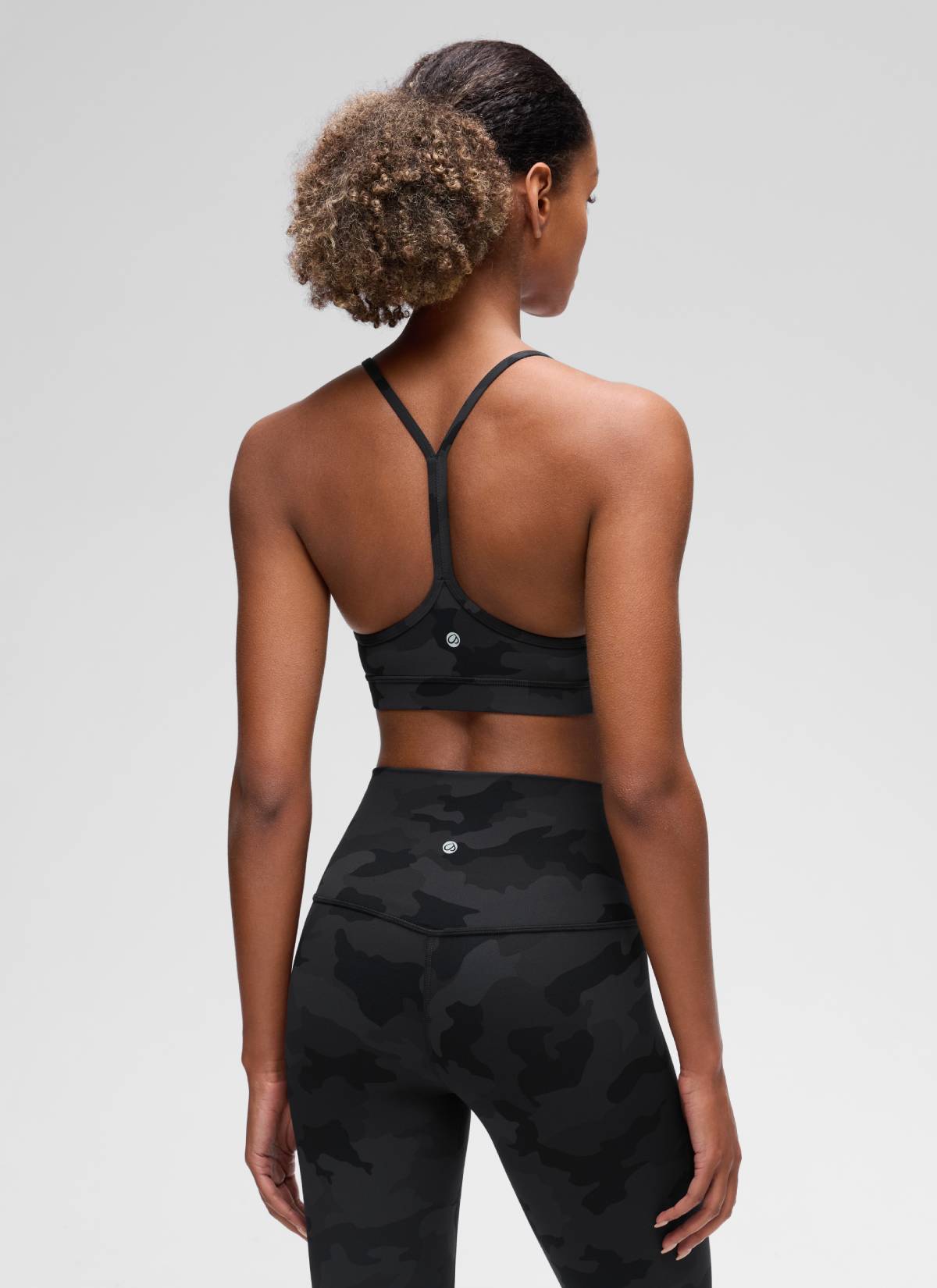 CRZ YOGA Damen Butterluxe Y-Rücken Racerback Sport BH Dunkelgraue Tarnung 2