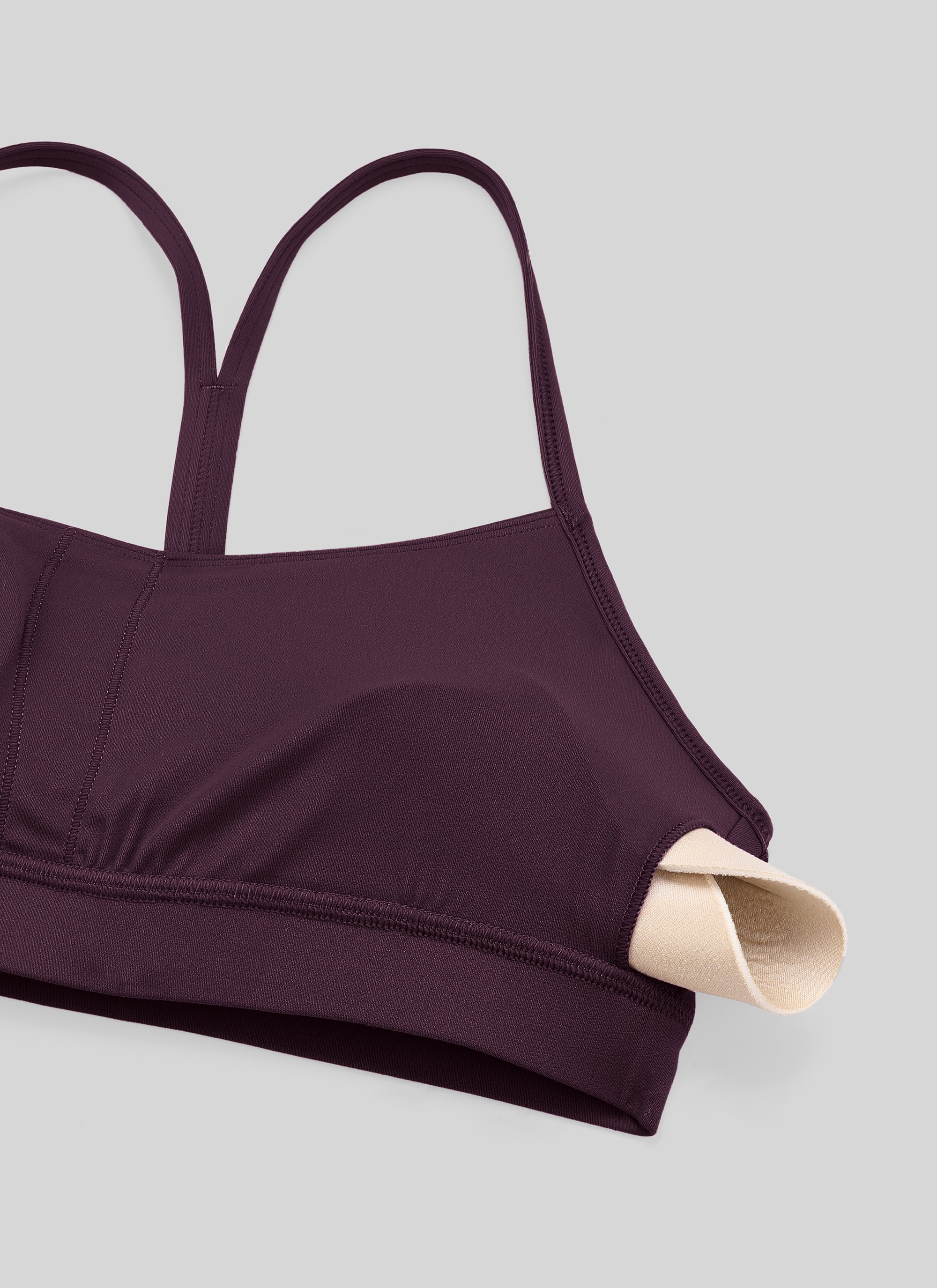CRZ YOGA Damen Butterluxe Y-Rücken Racerback Sport BH Dunkellila