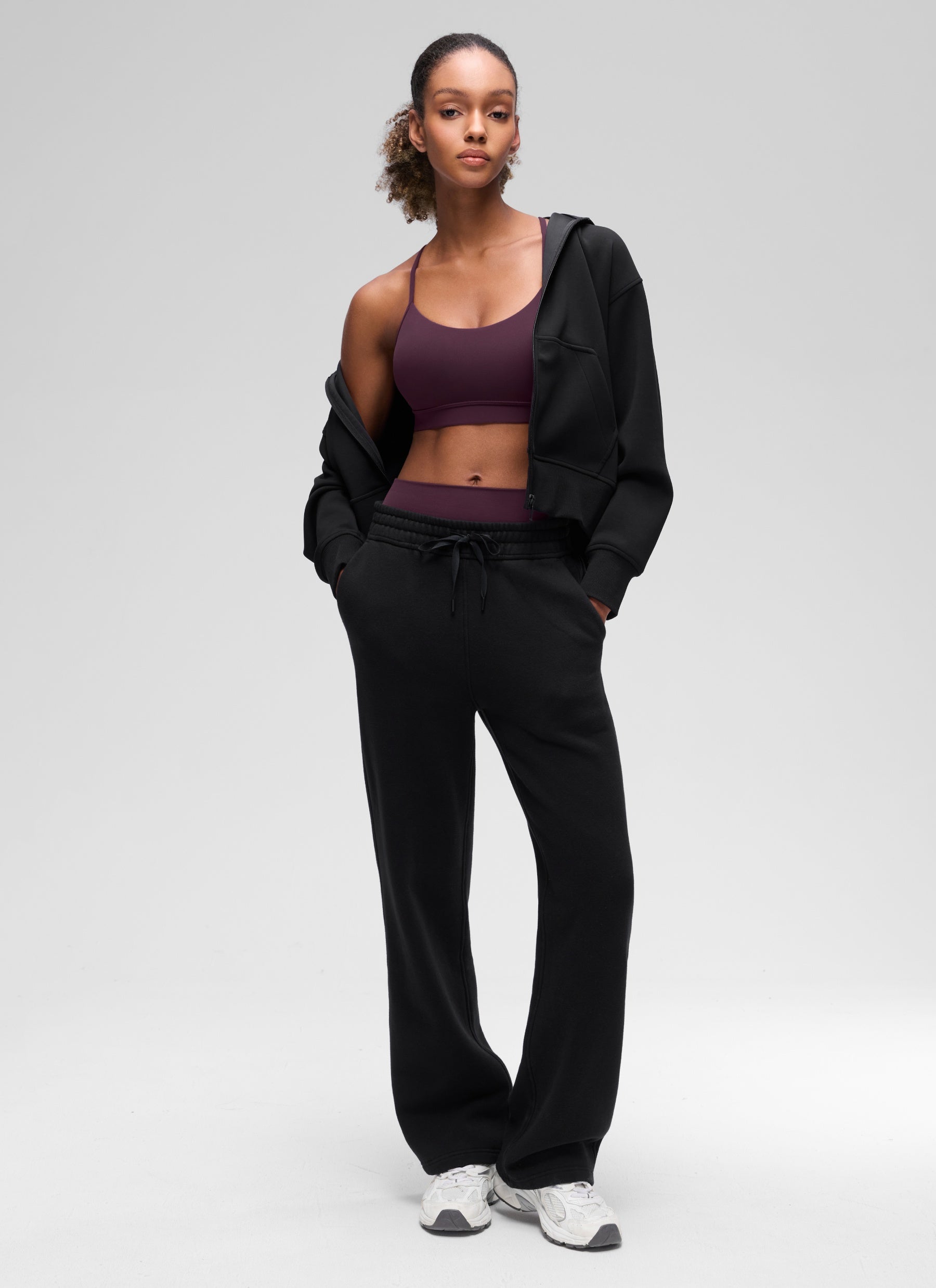 CRZ YOGA Damen Butterluxe Y-Rücken Racerback Sport BH Dunkellila