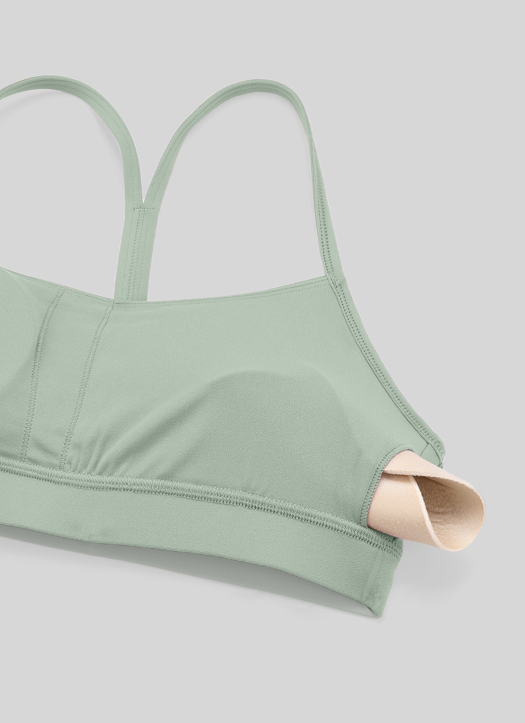 CRZ YOGA Damen Butterluxe Y-Rücken Racerback Sport BH Grüner Palmenhof