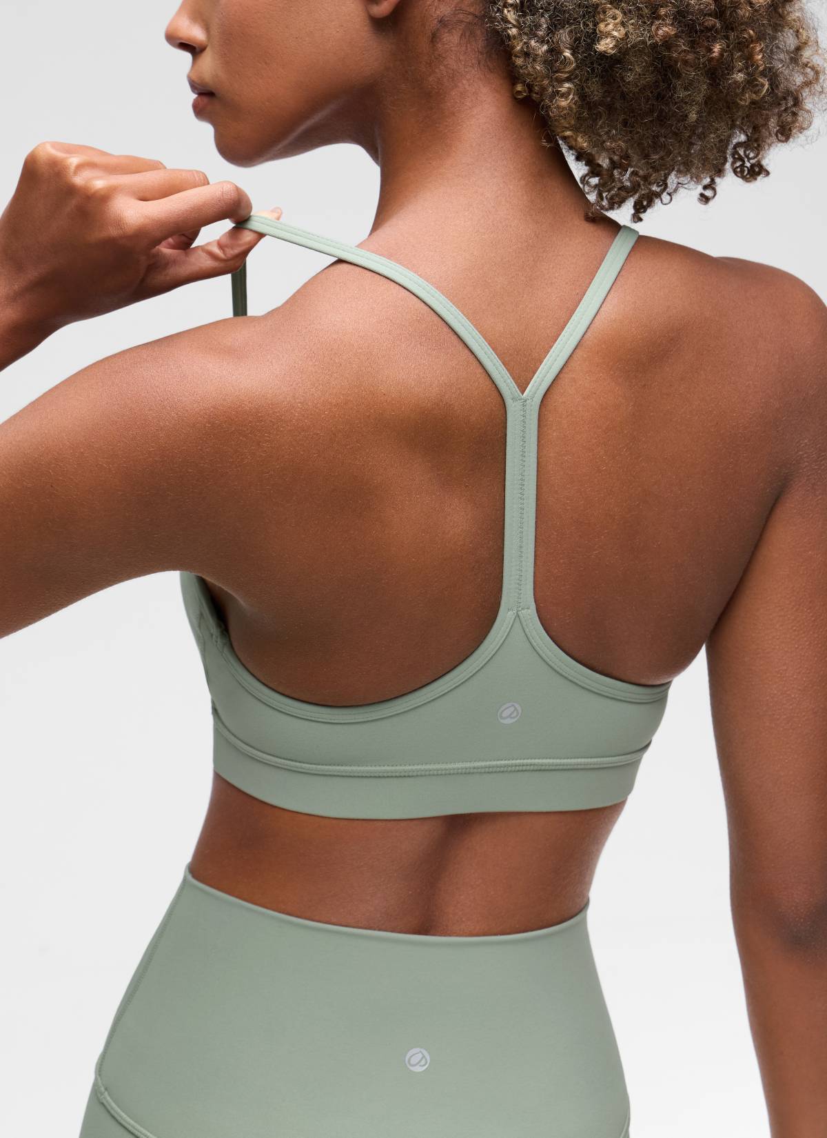CRZ YOGA Damen Butterluxe Y-Rücken Racerback Sport BH Grüner Palmenhof