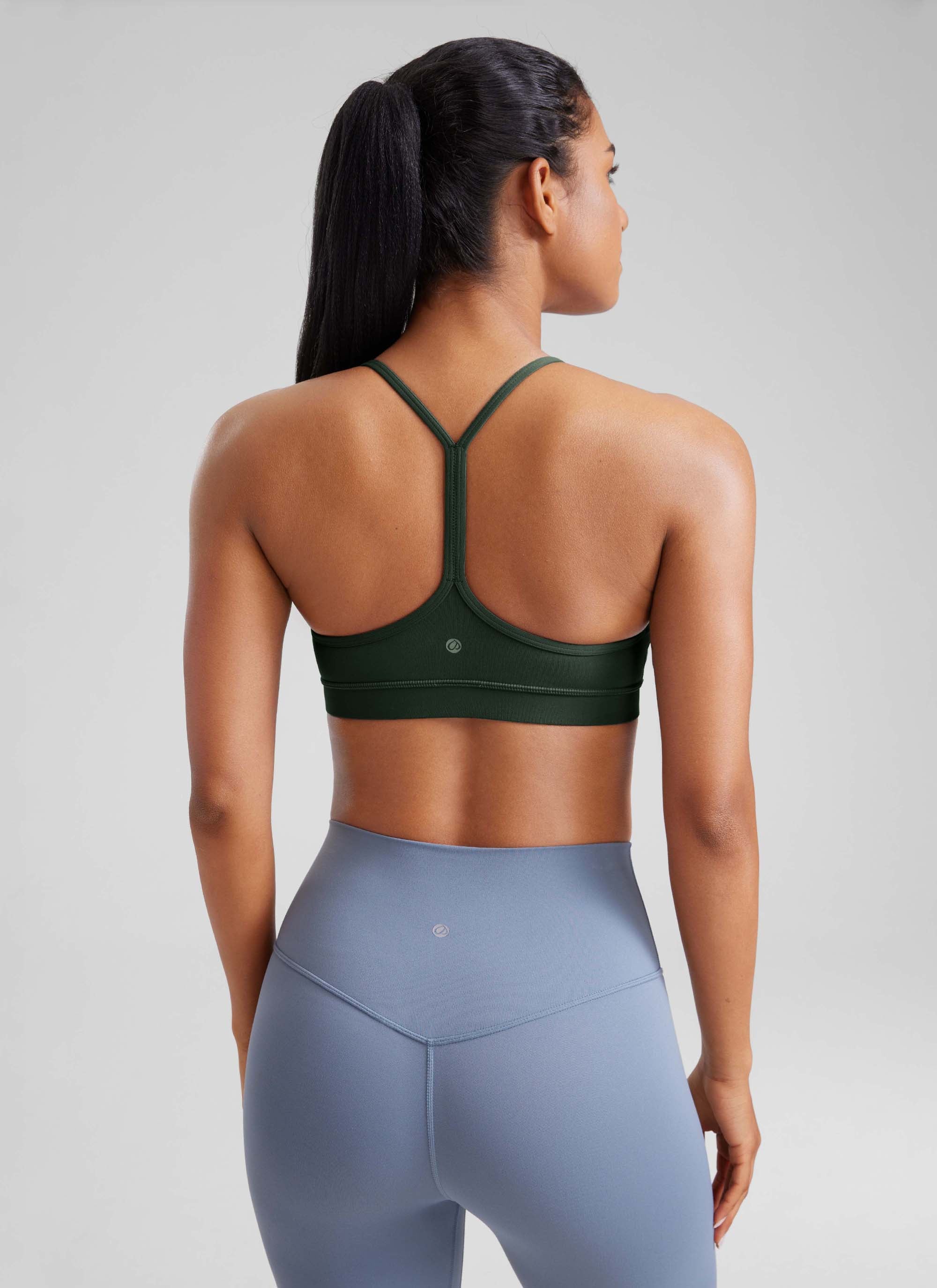 CRZ YOGA Damen Butterluxe Y-Rücken Racerback Sport BH Legende Grün