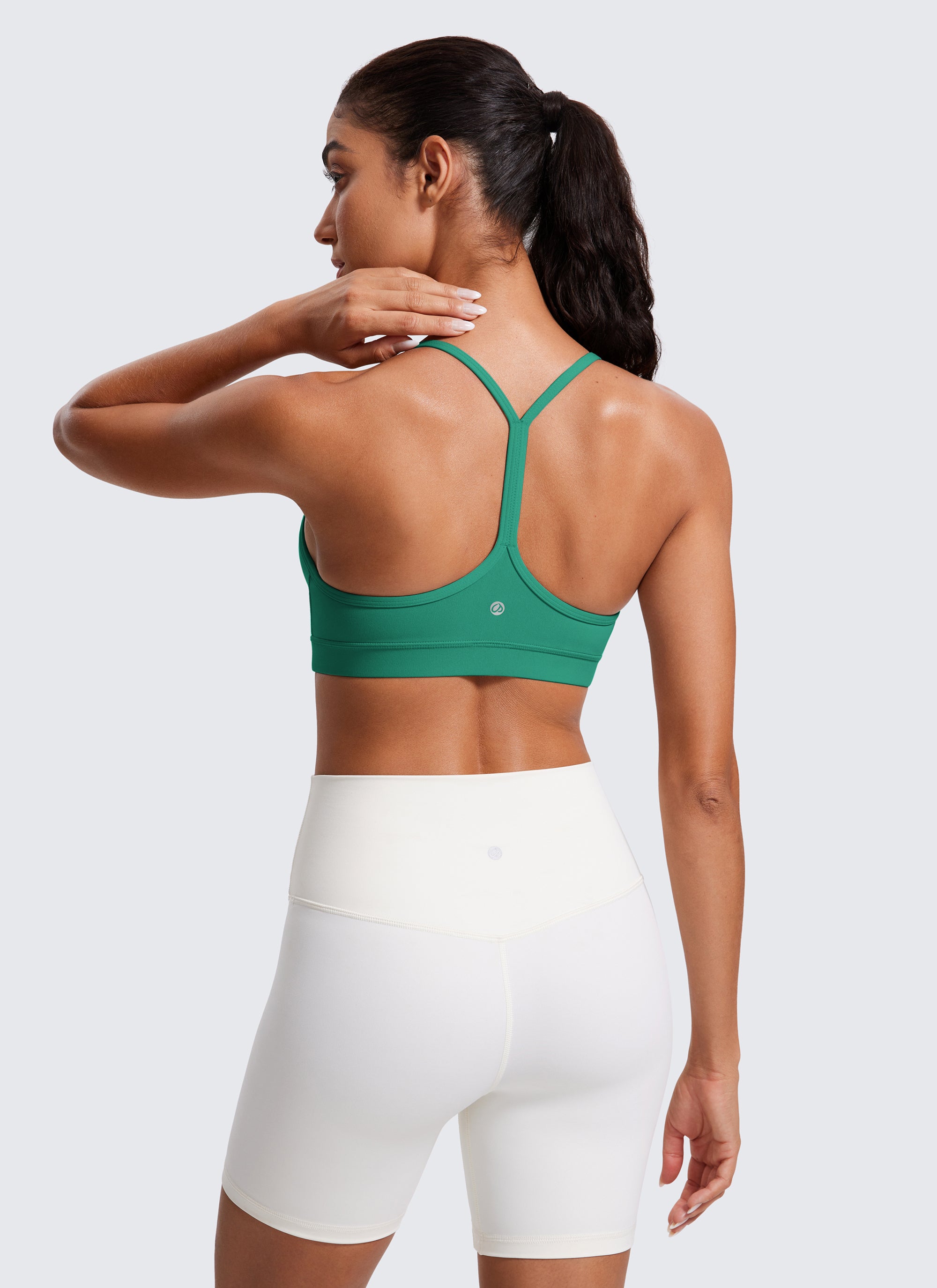 CRZ YOGA Damen Butterluxe Y-Rücken Racerback Sport BH Cascadia Grün