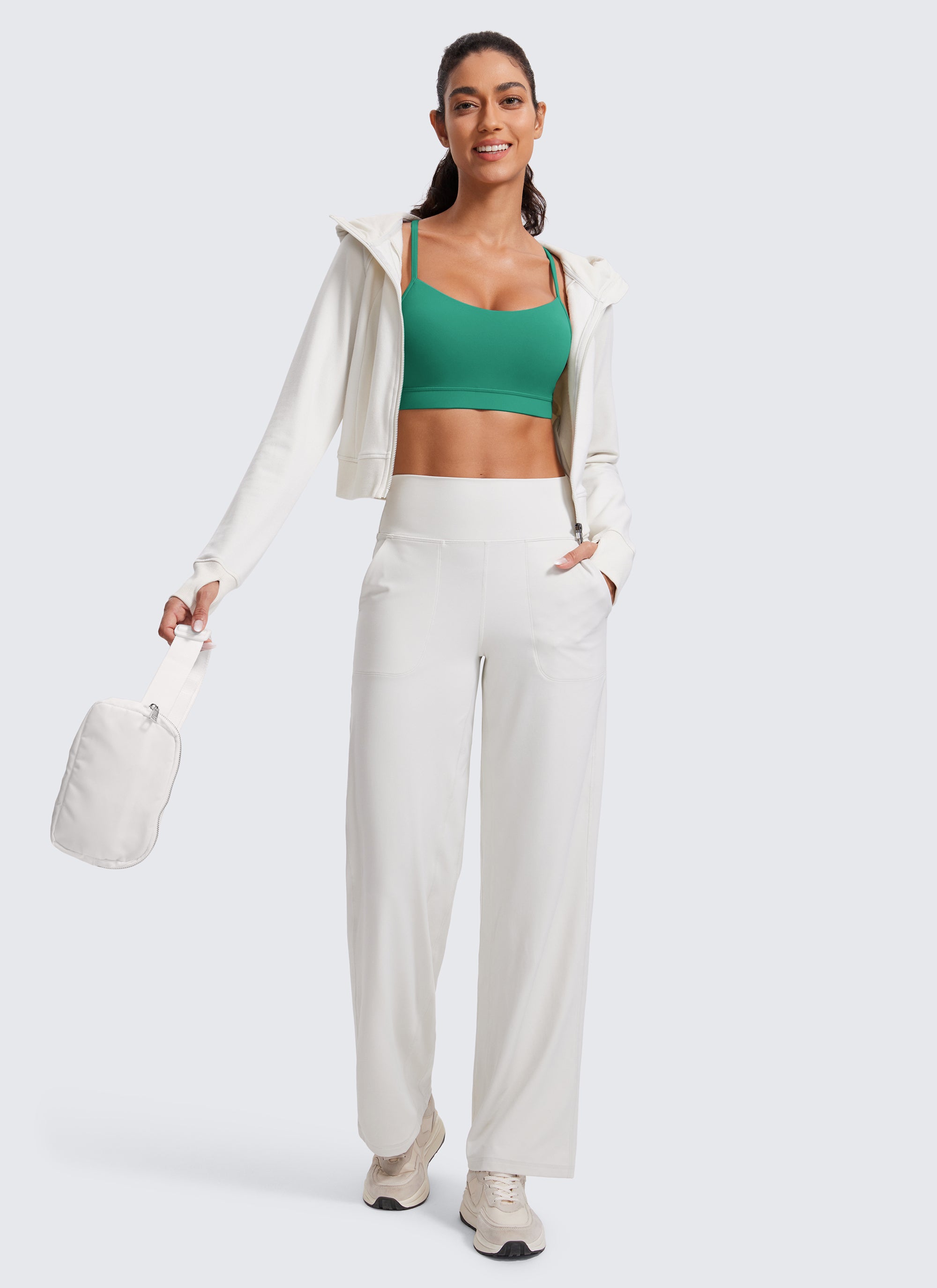 CRZ YOGA Damen Butterluxe Y-Rücken Racerback Sport BH Cascadia Grün