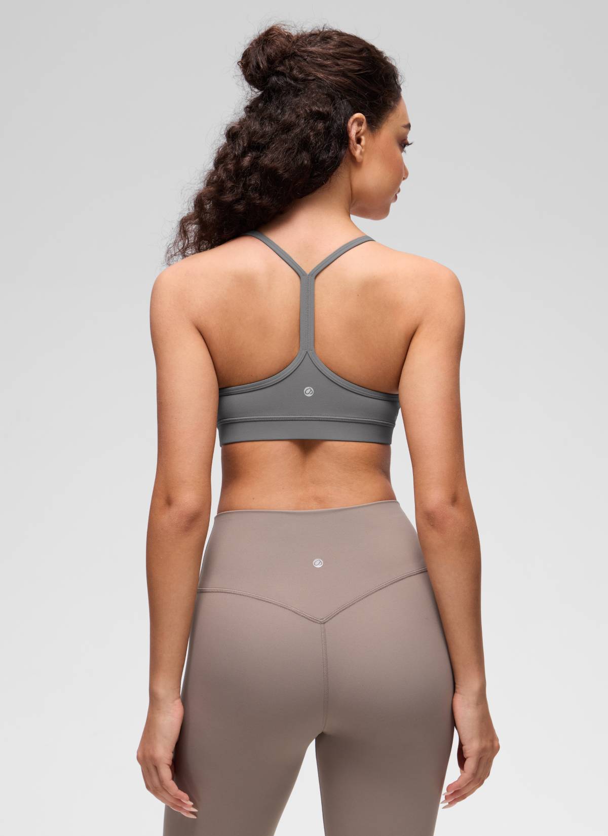 CRZ YOGA Damen Butterluxe Y-Rücken Racerback Sport BH Aschgrau