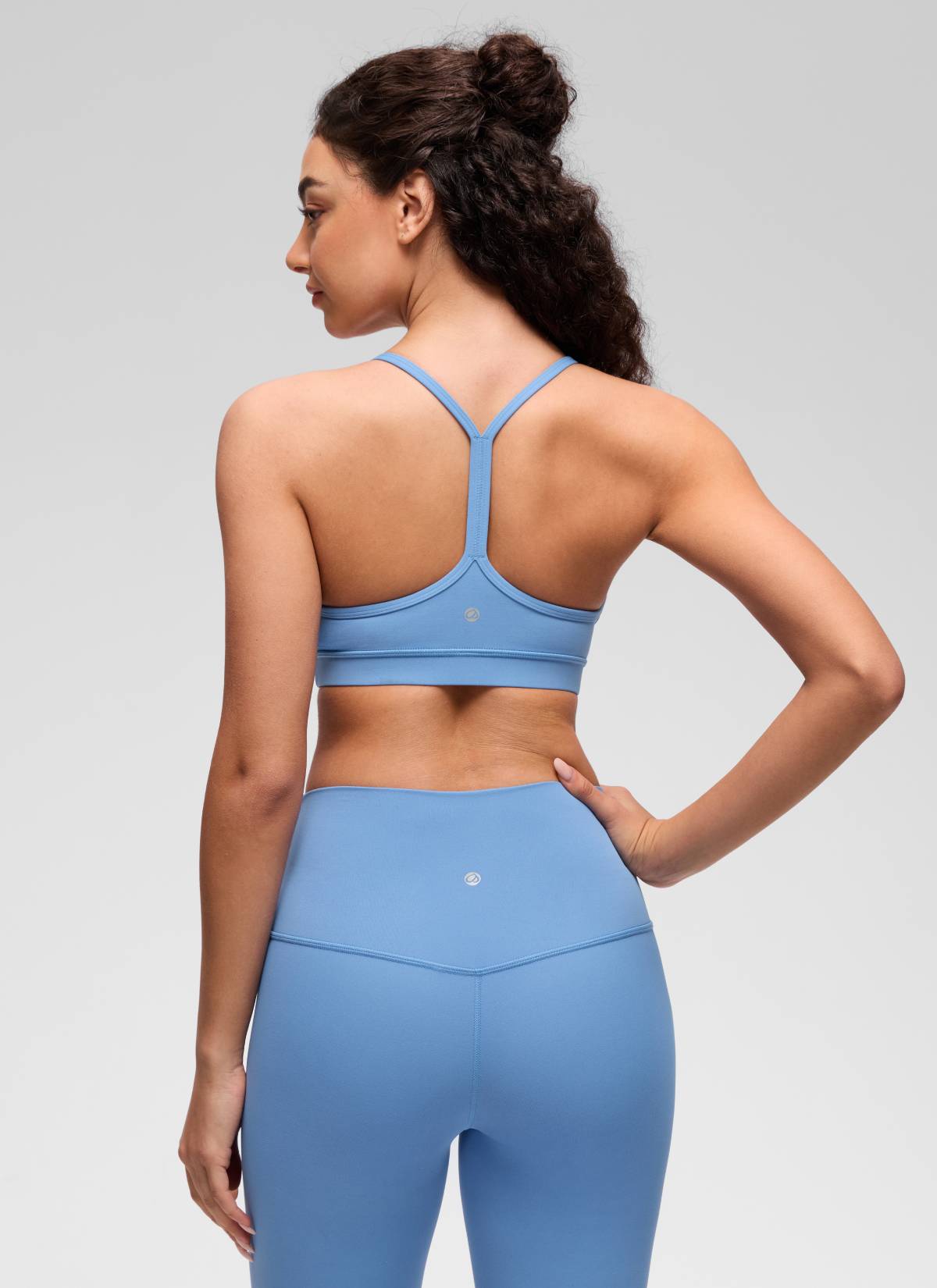 CRZ YOGA Damen Butterluxe Y-Rücken Racerback Sport BH Party Blau @model_info:Anano