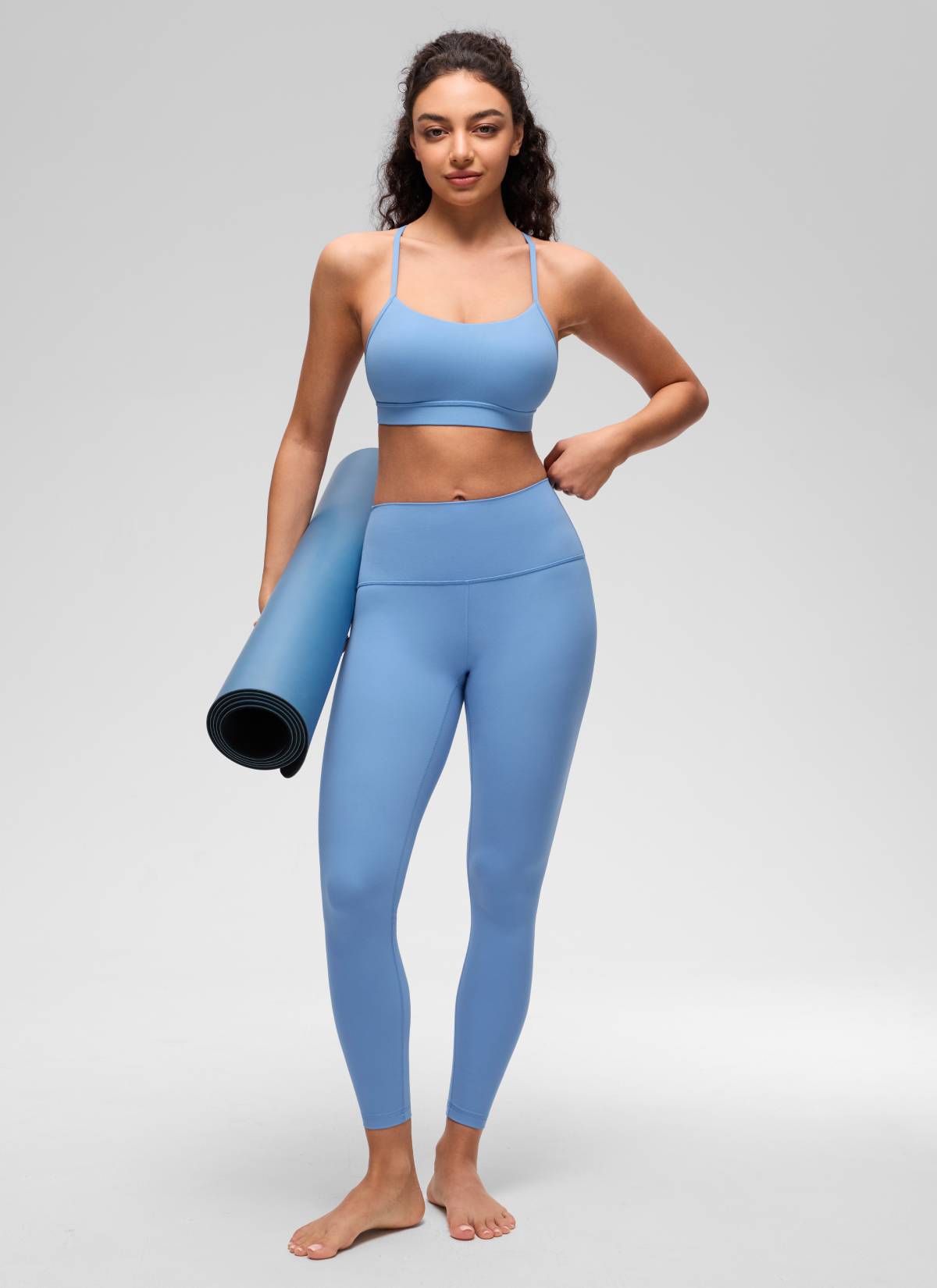 CRZ YOGA Damen Butterluxe Y-Rücken Racerback Sport BH Party Blau