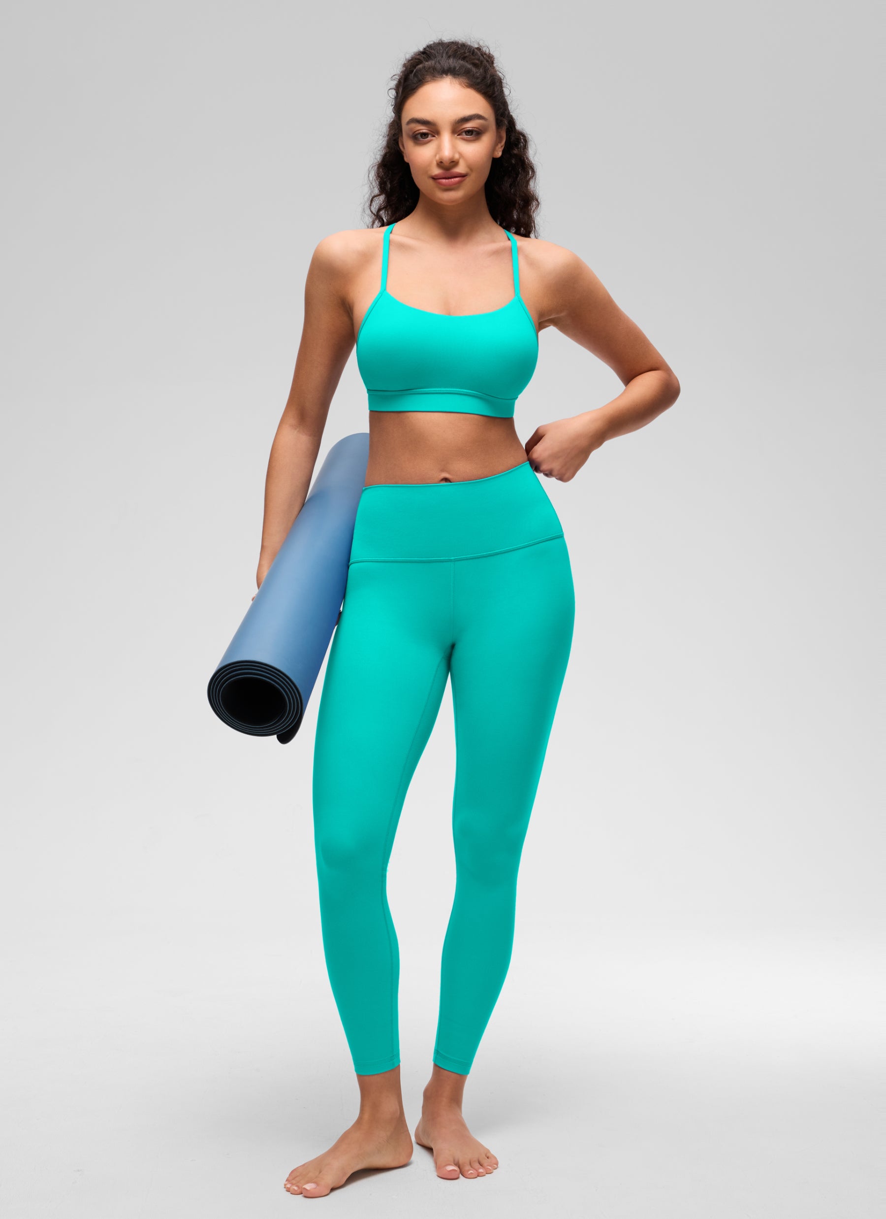 CRZ YOGA Damen Butterluxe Y-Rücken Racerback Sport BH Tropen Krickente