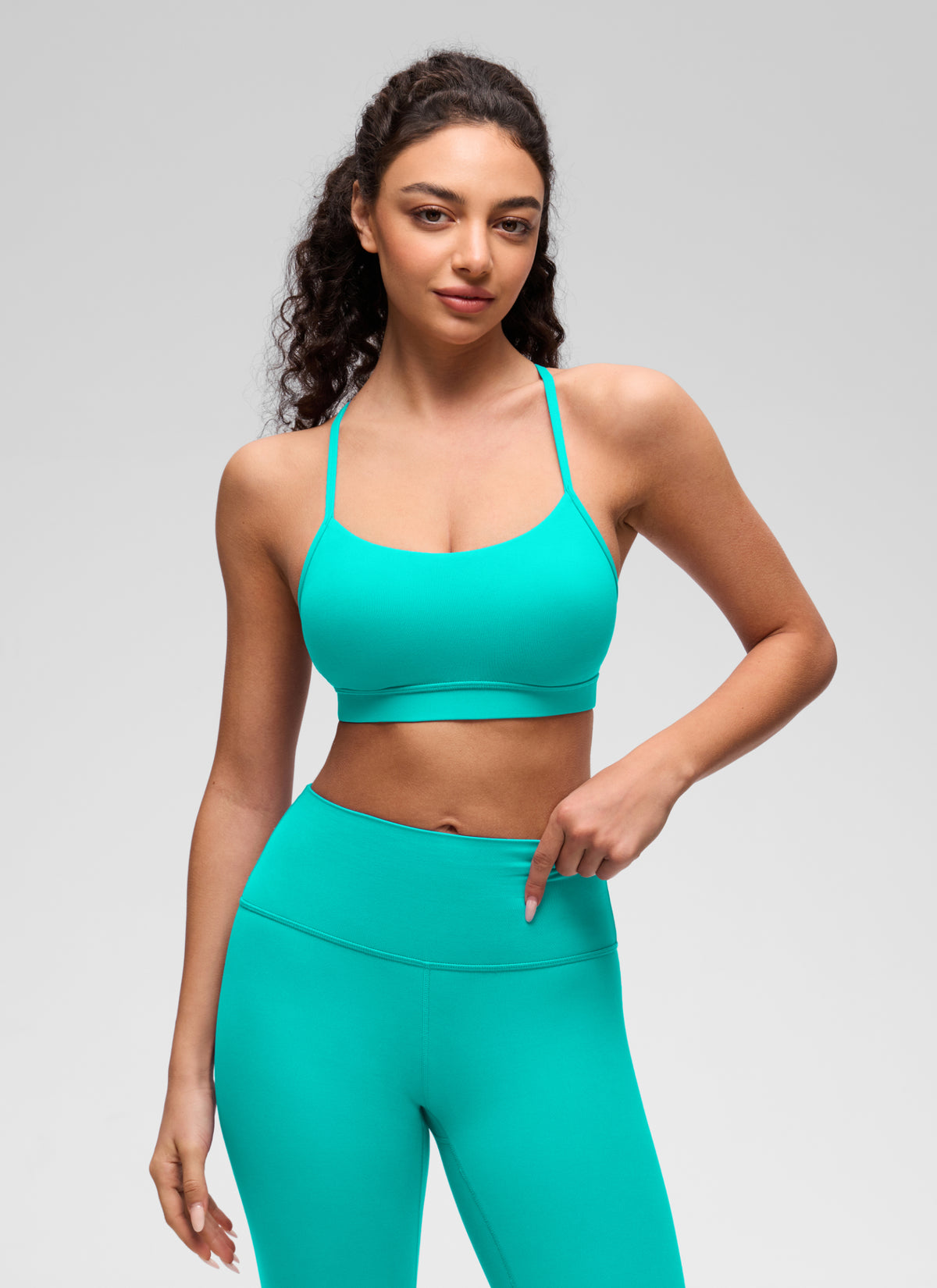 CRZ YOGA Damen Butterluxe Y-Rücken Racerback Sport BH Tropen Krickente