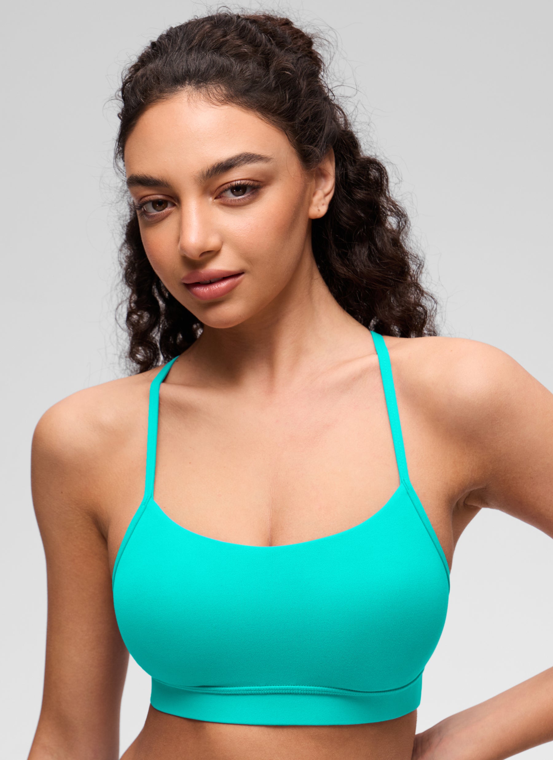 CRZ YOGA Damen Butterluxe Y-Rücken Racerback Sport BH Tropen Krickente