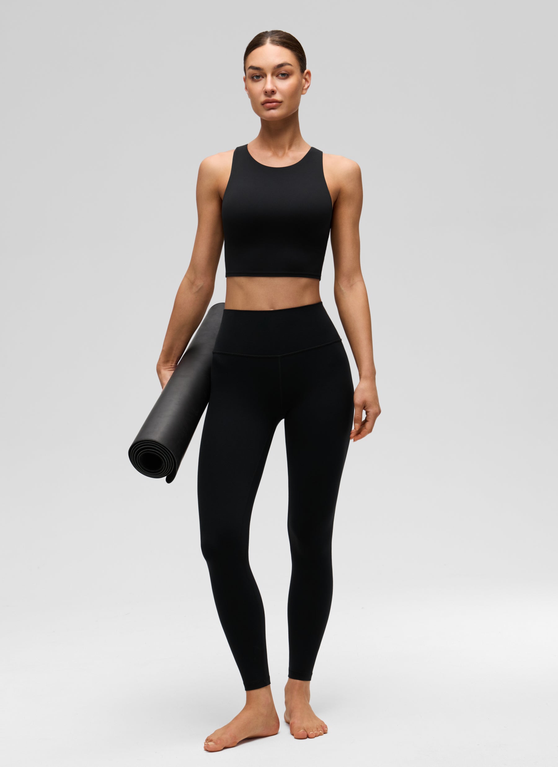CRZ YOGA Damen Butterluxe Racerback Gepolstert Ohne Bügel Sport BH Schwarz