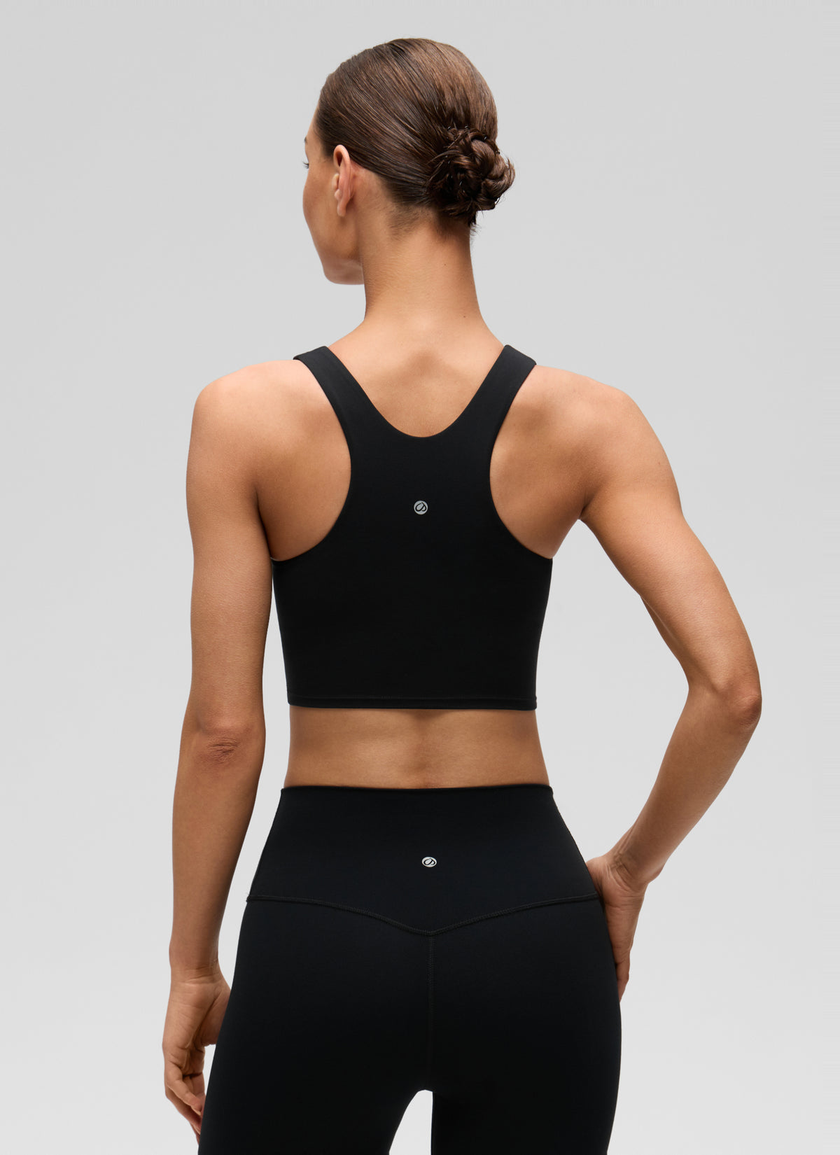 CRZ YOGA Damen Butterluxe Racerback Gepolstert Ohne Bügel Sport BH Schwarz