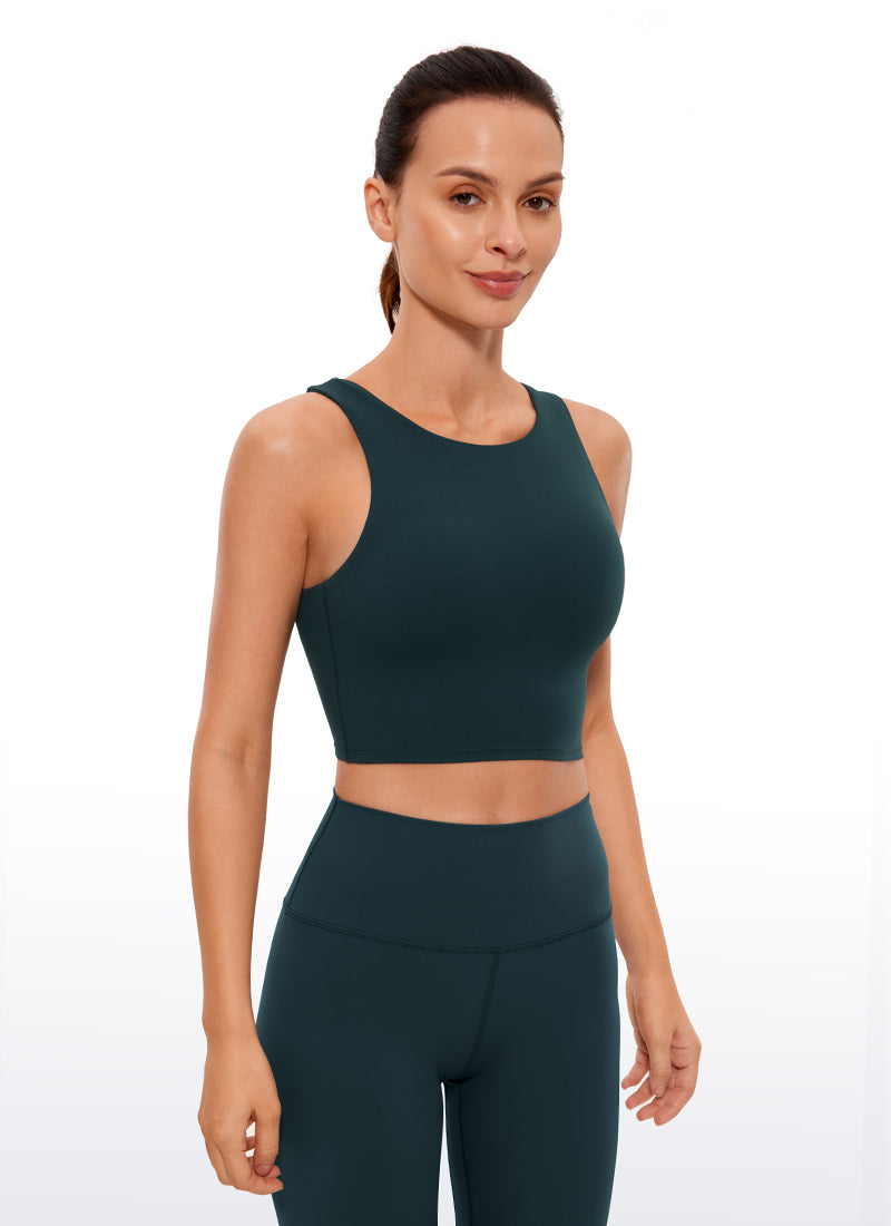 CRZ YOGA Damen Butterluxe Racerback Gepolstert Ohne Bügel Sport BH Wald Dunkelgrün