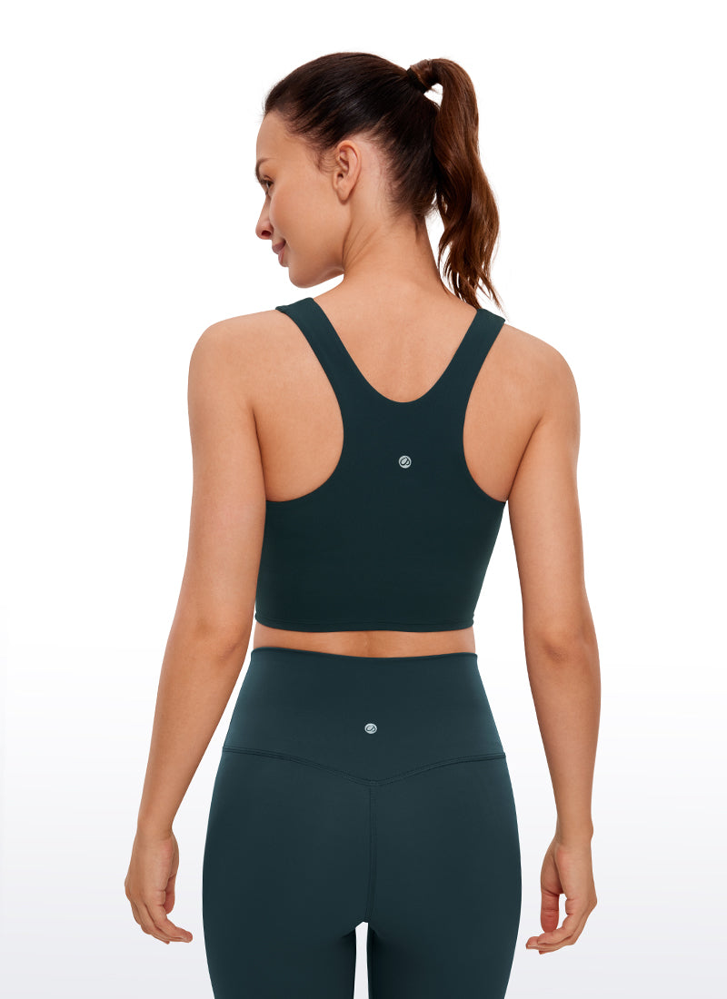 CRZ YOGA Damen Butterluxe Racerback Gepolstert Ohne Bügel Sport BH Wald Dunkelgrün