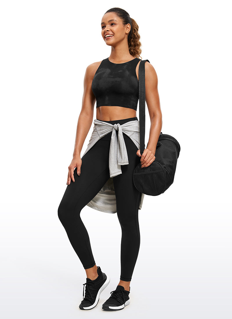 CRZ YOGA Damen Butterluxe Racerback Gepolstert Ohne Bügel Sport BH Schwarze Tie-Dye-Blumen