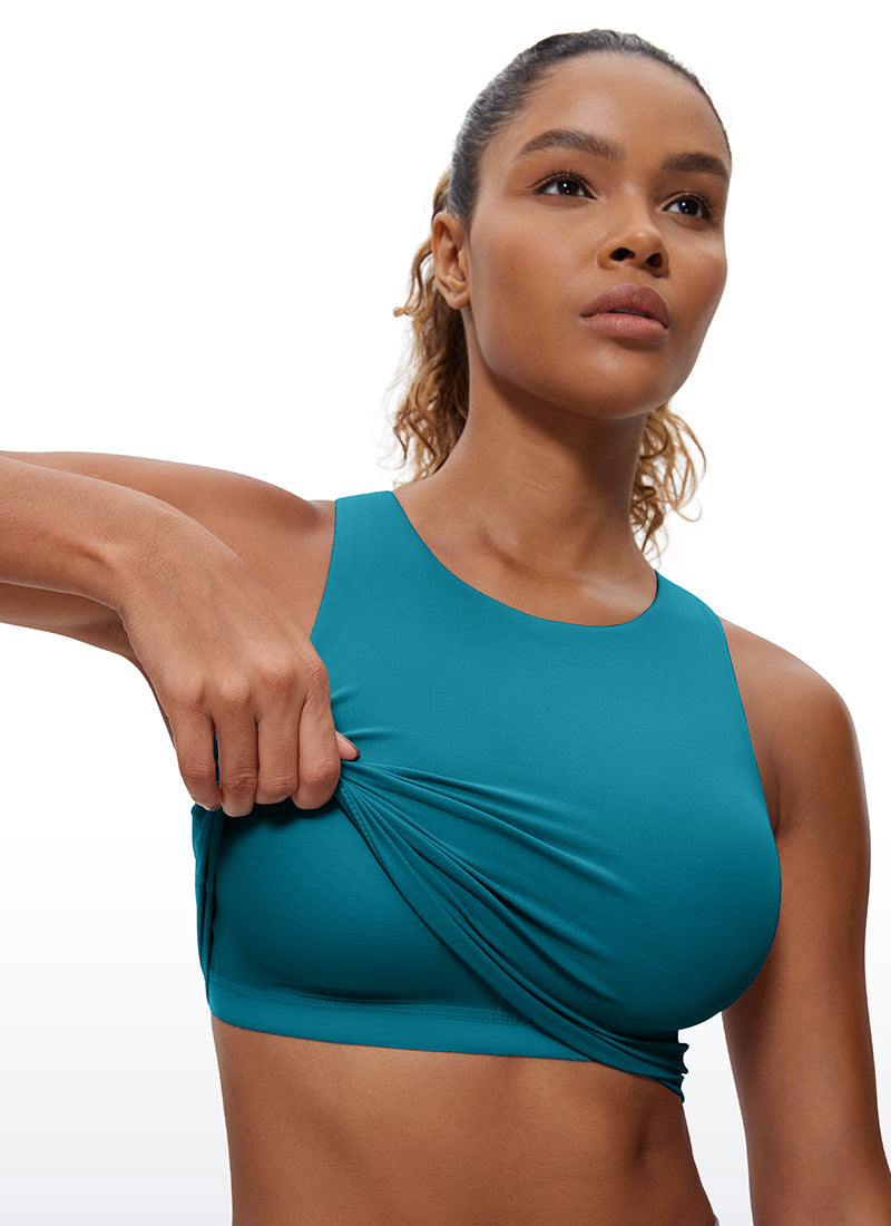 CRZ YOGA Damen Butterluxe Racerback Gepolstert Ohne Bügel Sport BH Borealis-Grün