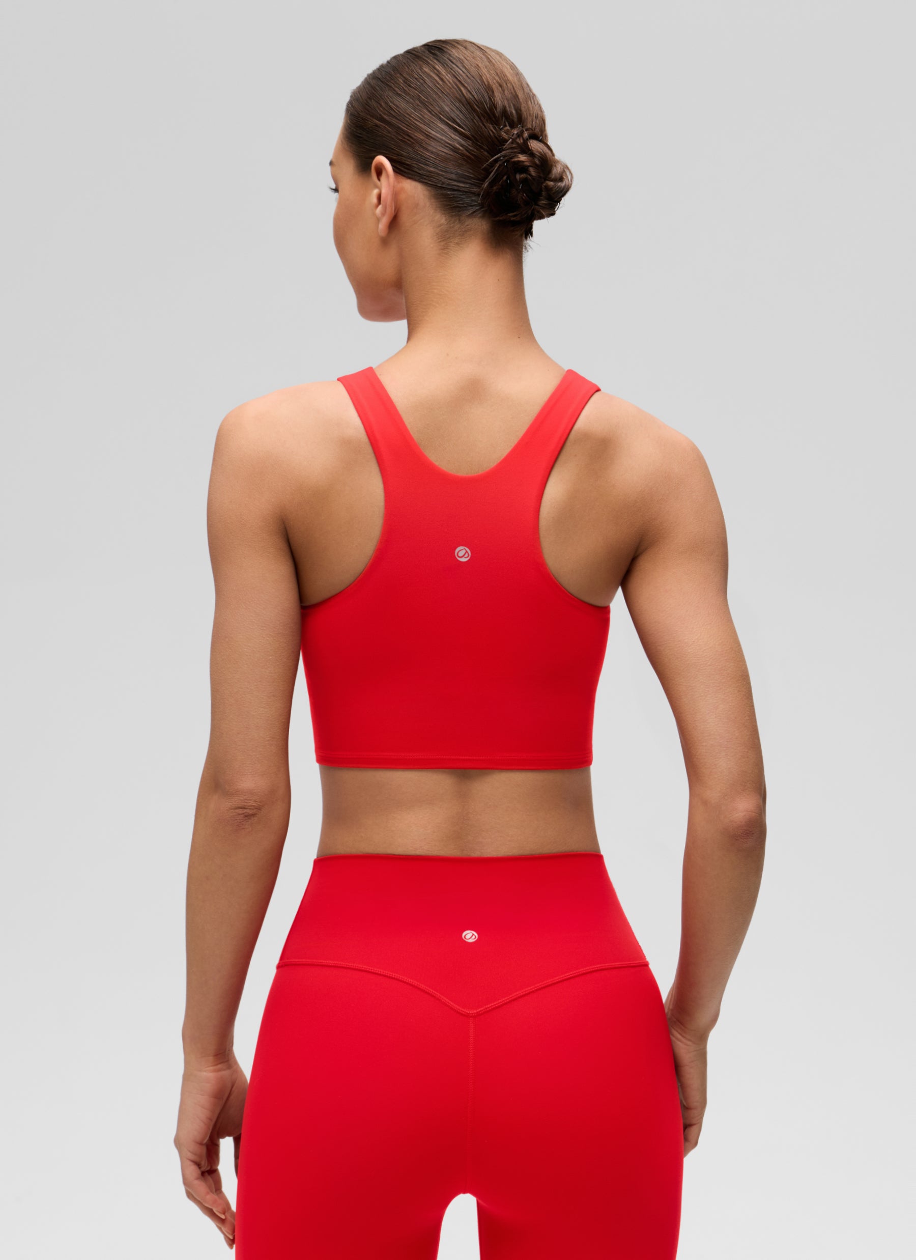 CRZ YOGA Damen Butterluxe Racerback Gepolstert Ohne Bügel Sport BH Tiefrot