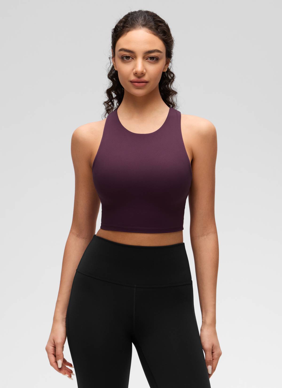 CRZ YOGA Damen Butterluxe Racerback Gepolstert Ohne Bügel Sport BH Dunkellila