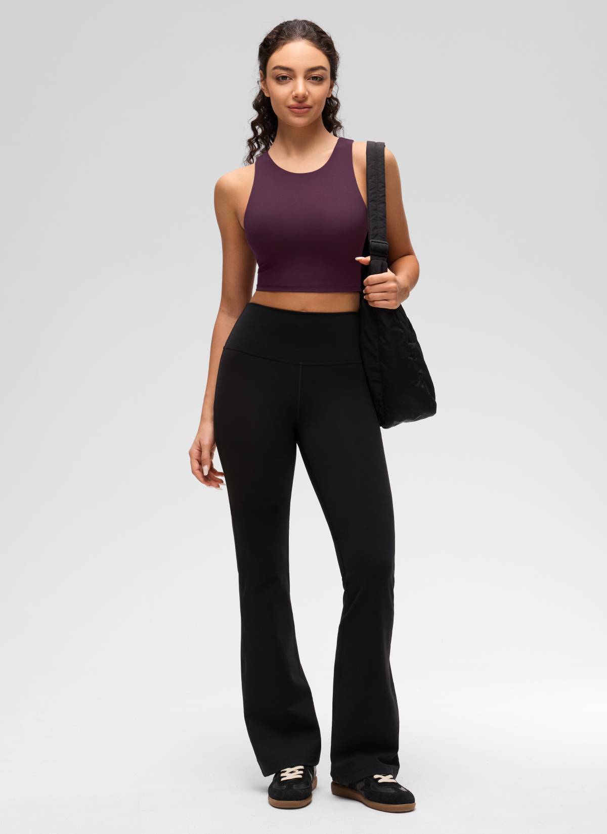 CRZ YOGA Damen Butterluxe Racerback Gepolstert Ohne Bügel Sport BH Dunkellila