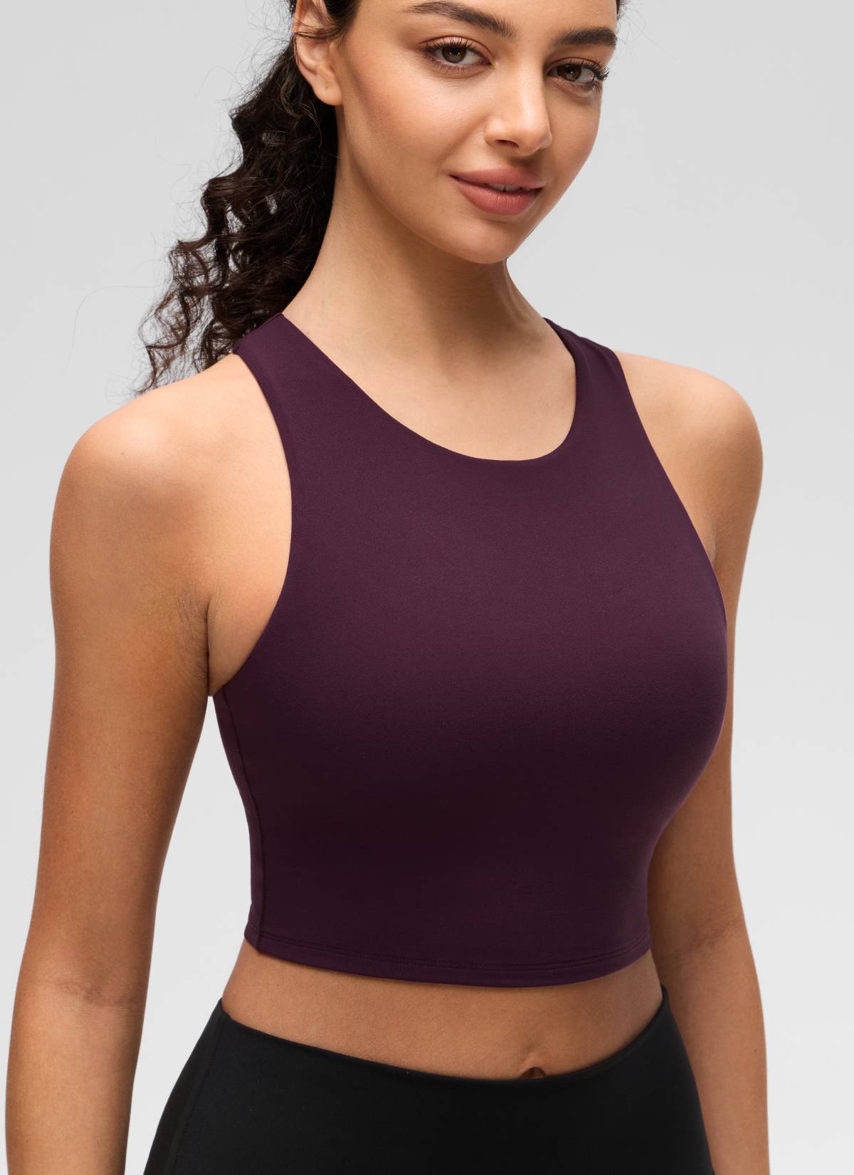 CRZ YOGA Damen Butterluxe Racerback Gepolstert Ohne Bügel Sport BH Dunkellila