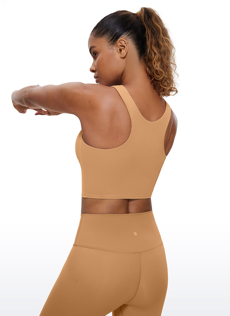 CRZ YOGA Damen Butterluxe Racerback Gepolstert Ohne Bügel Sport BH Doe Brown