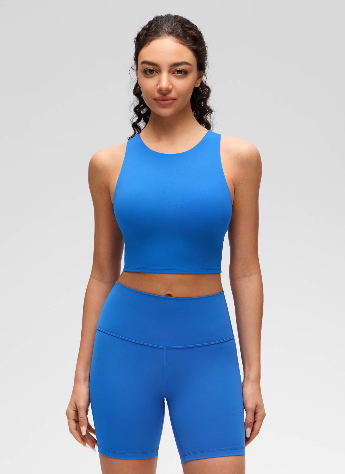 CRZ YOGA Damen Butterluxe Racerback Gepolstert Ohne Bügel Sport BH Funkelndes Blau